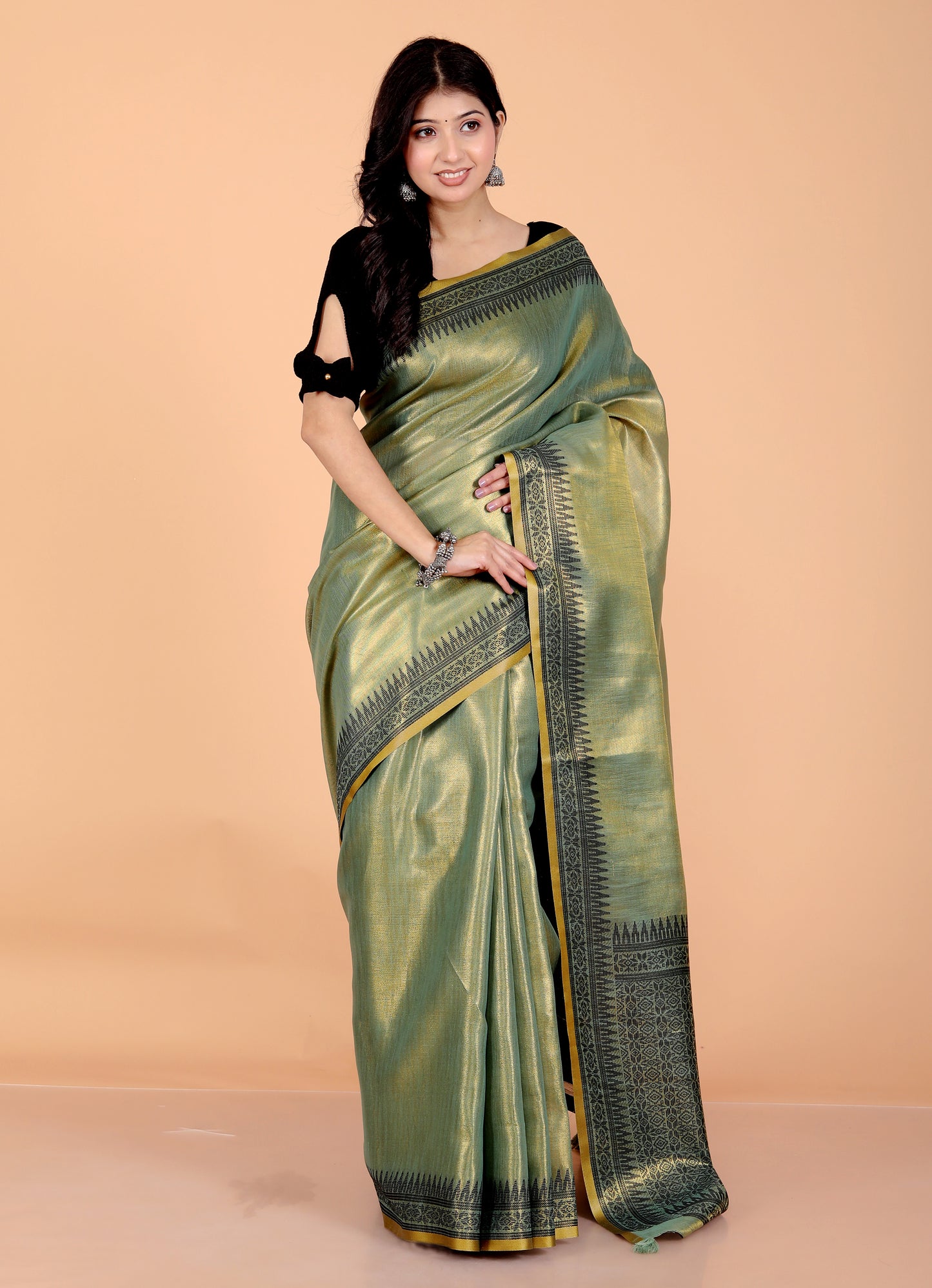 Pure Viscose Tissue Zari Weaving Saree