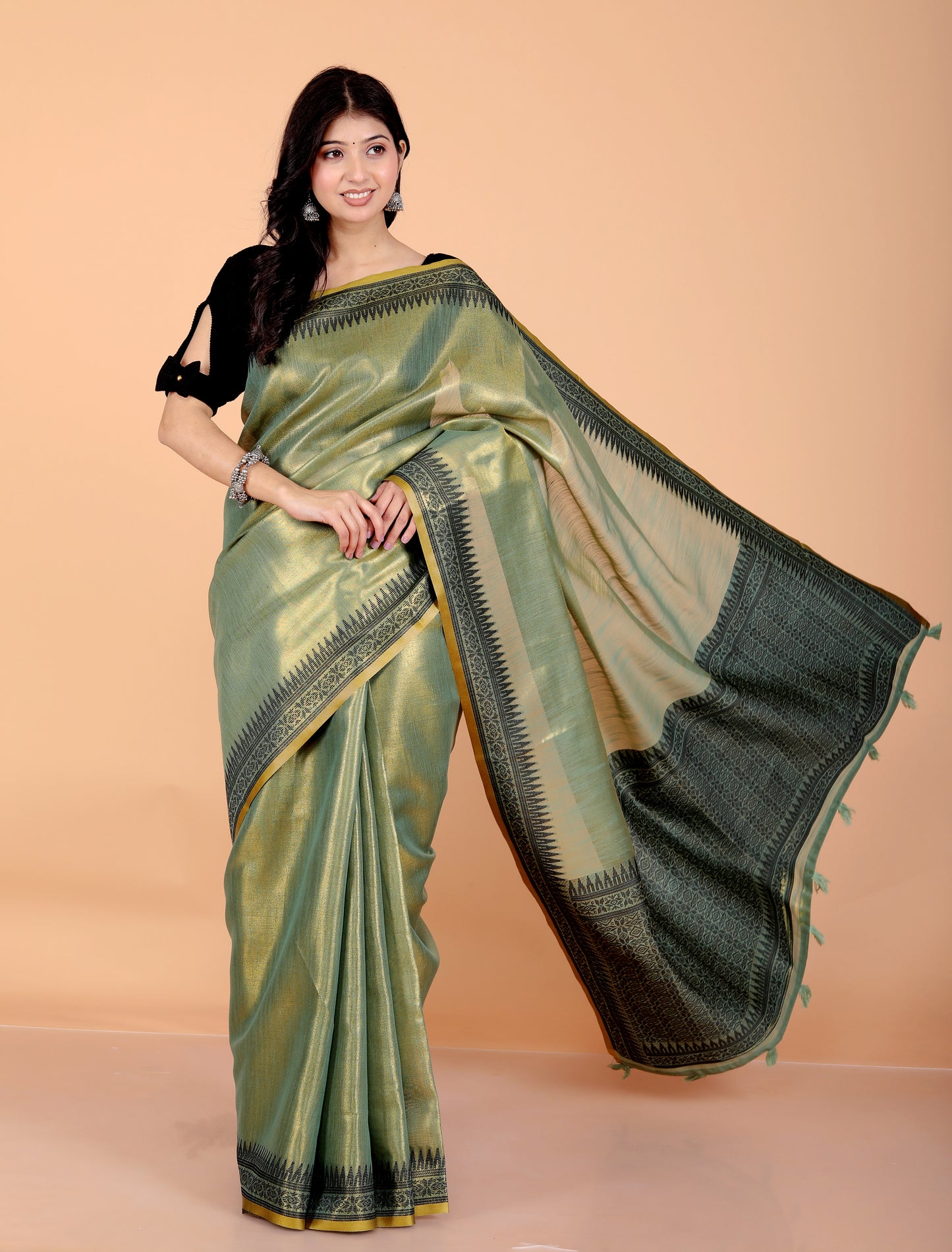 Pure Viscose Tissue Zari Weaving Saree