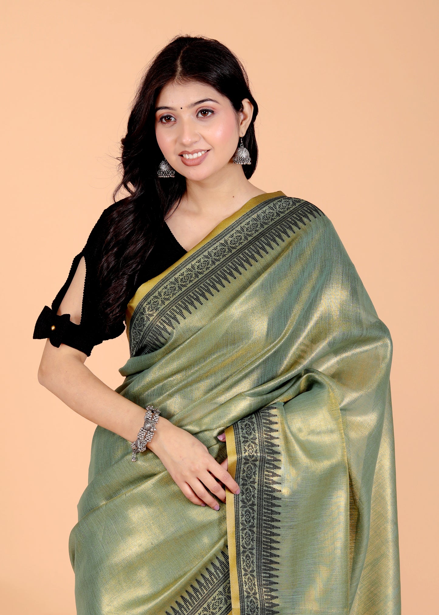 Pure Viscose Tissue Zari Weaving Saree