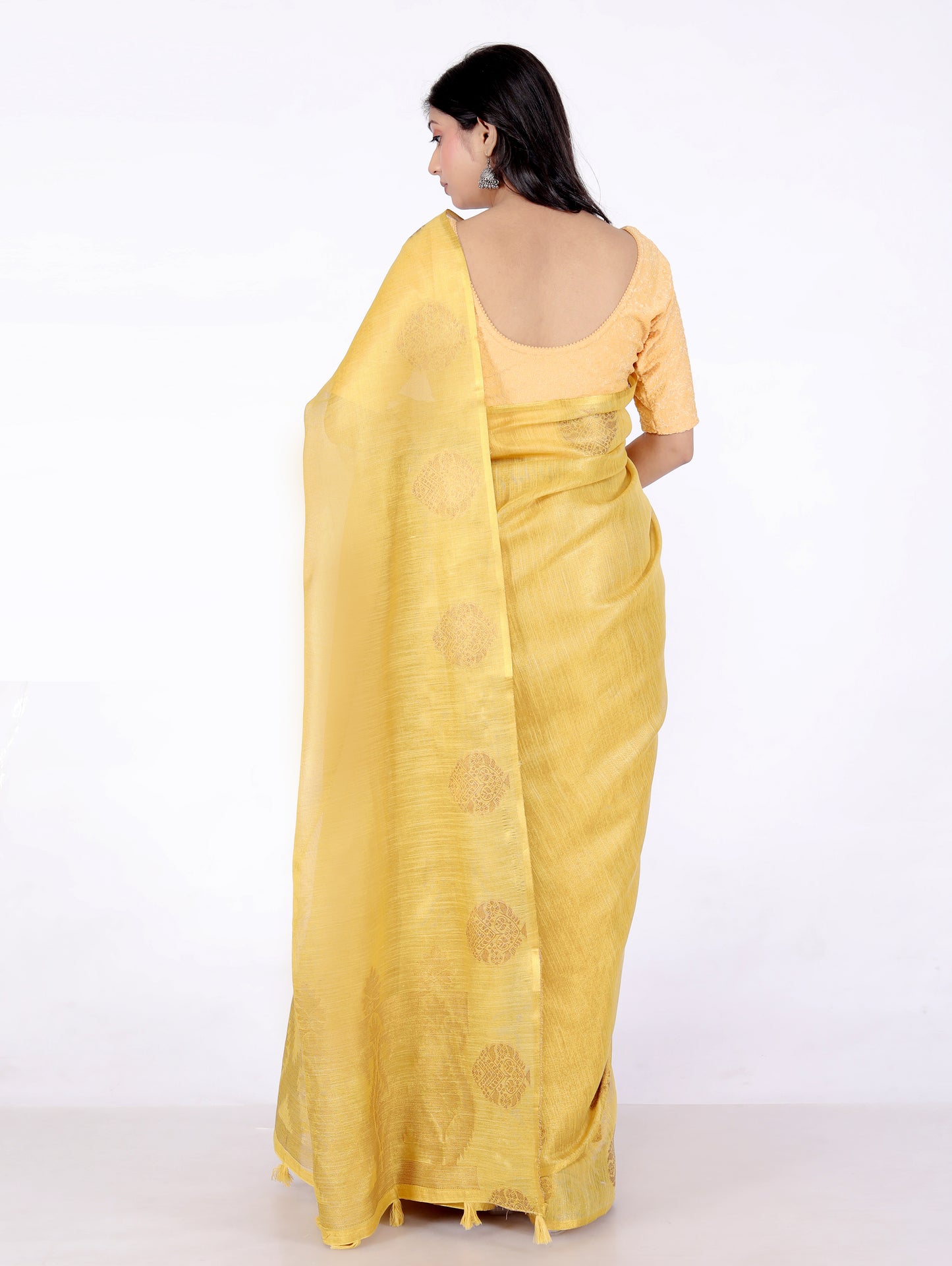 Pure Handloom Tissue Silk Zari Motif Saree