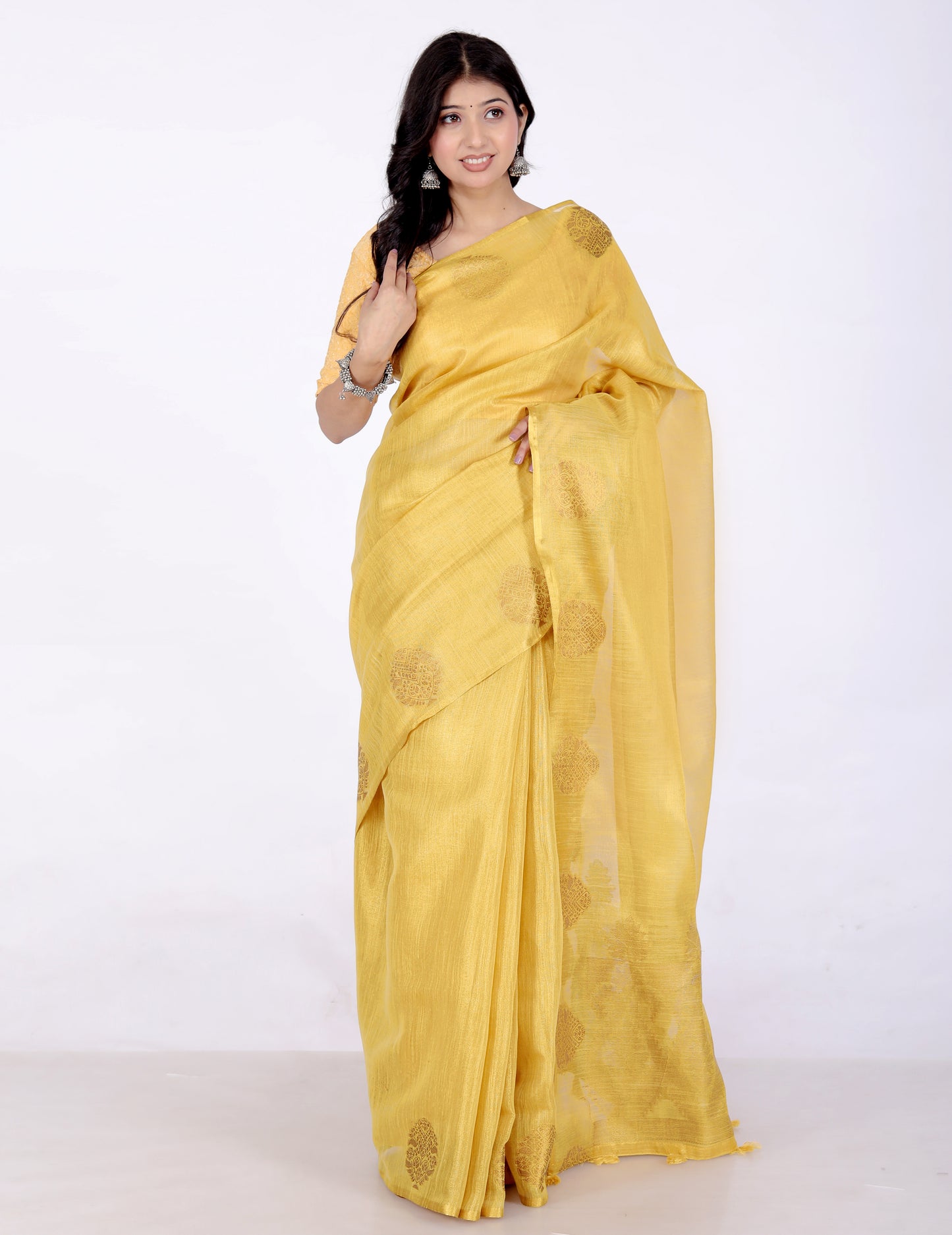 Pure Handloom Tissue Silk Zari Motif Saree