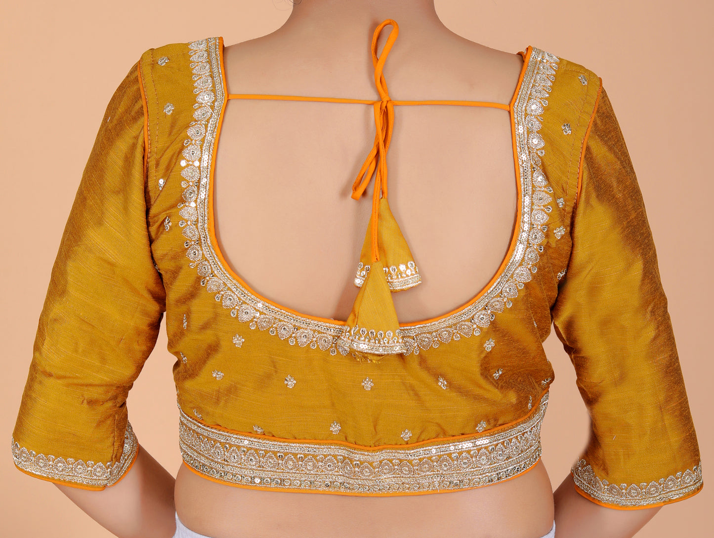 SOUTH SILK ZARI EMBROIDERY SEQUENCE WORK BLOUSE BY SKFBHOLUBHAI