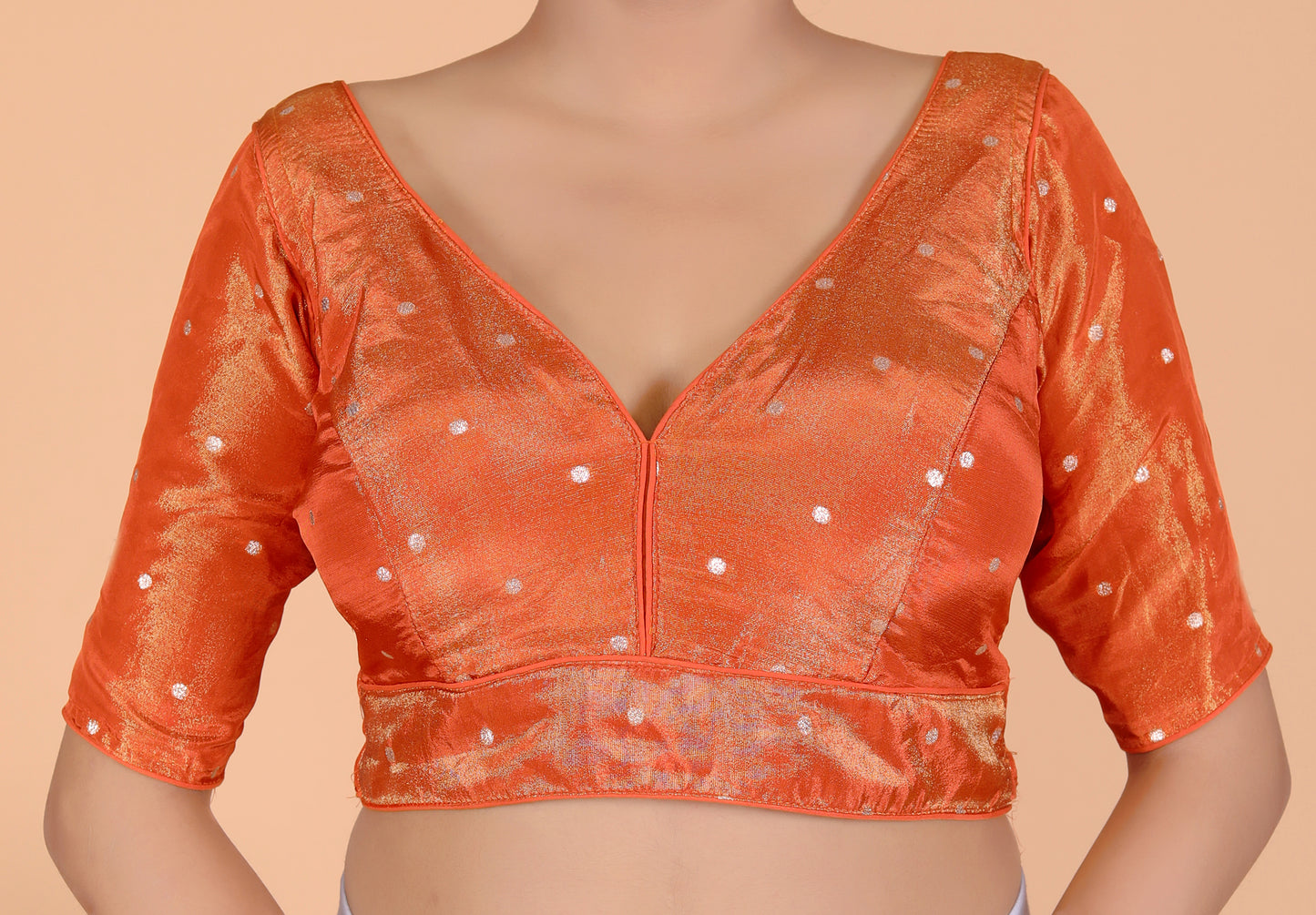 TISSUE BUTTY WEAVING WORK BLOUSE BY SKFBHOLUBHAI