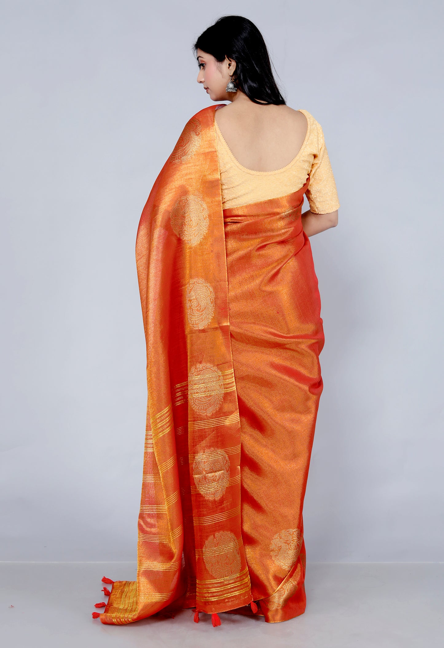 Pure Handloom Tissue Silk Zari Weaving saree