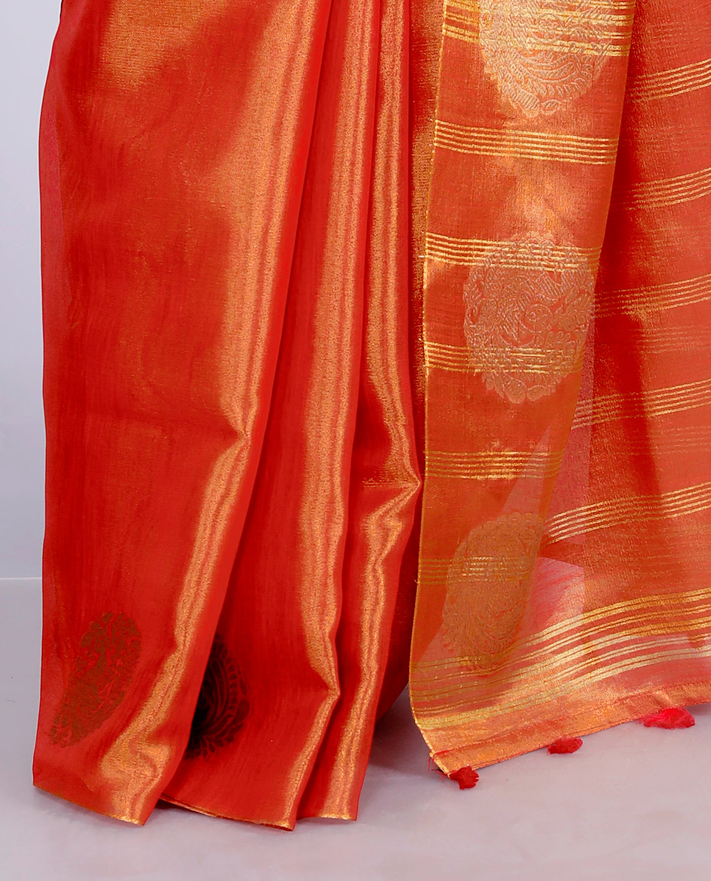 Pure Handloom Tissue Silk Zari Weaving saree