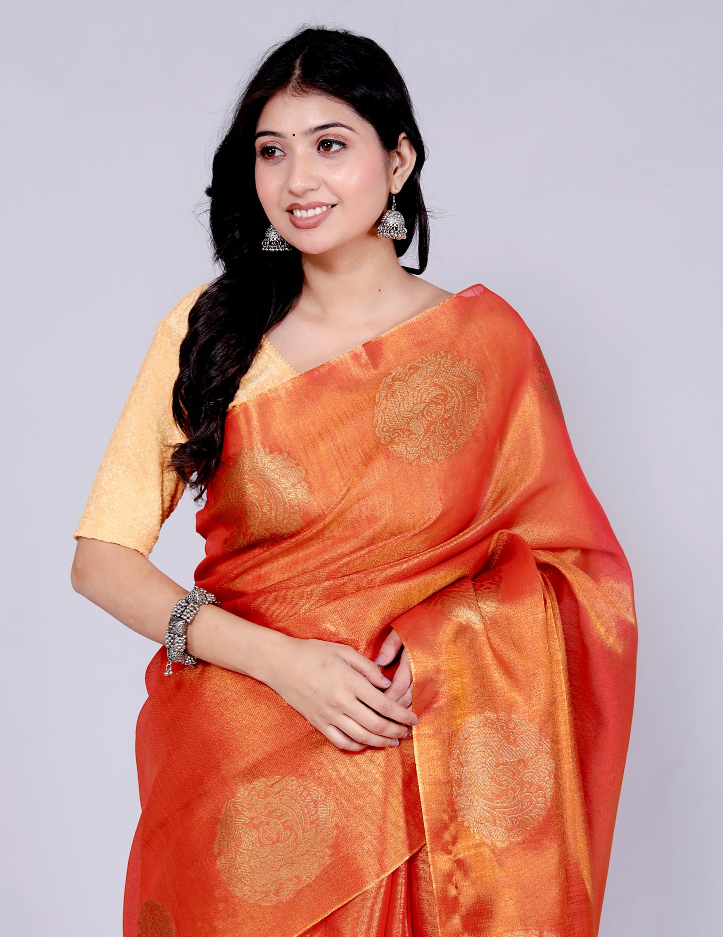 Pure Handloom Tissue Silk Zari Weaving saree