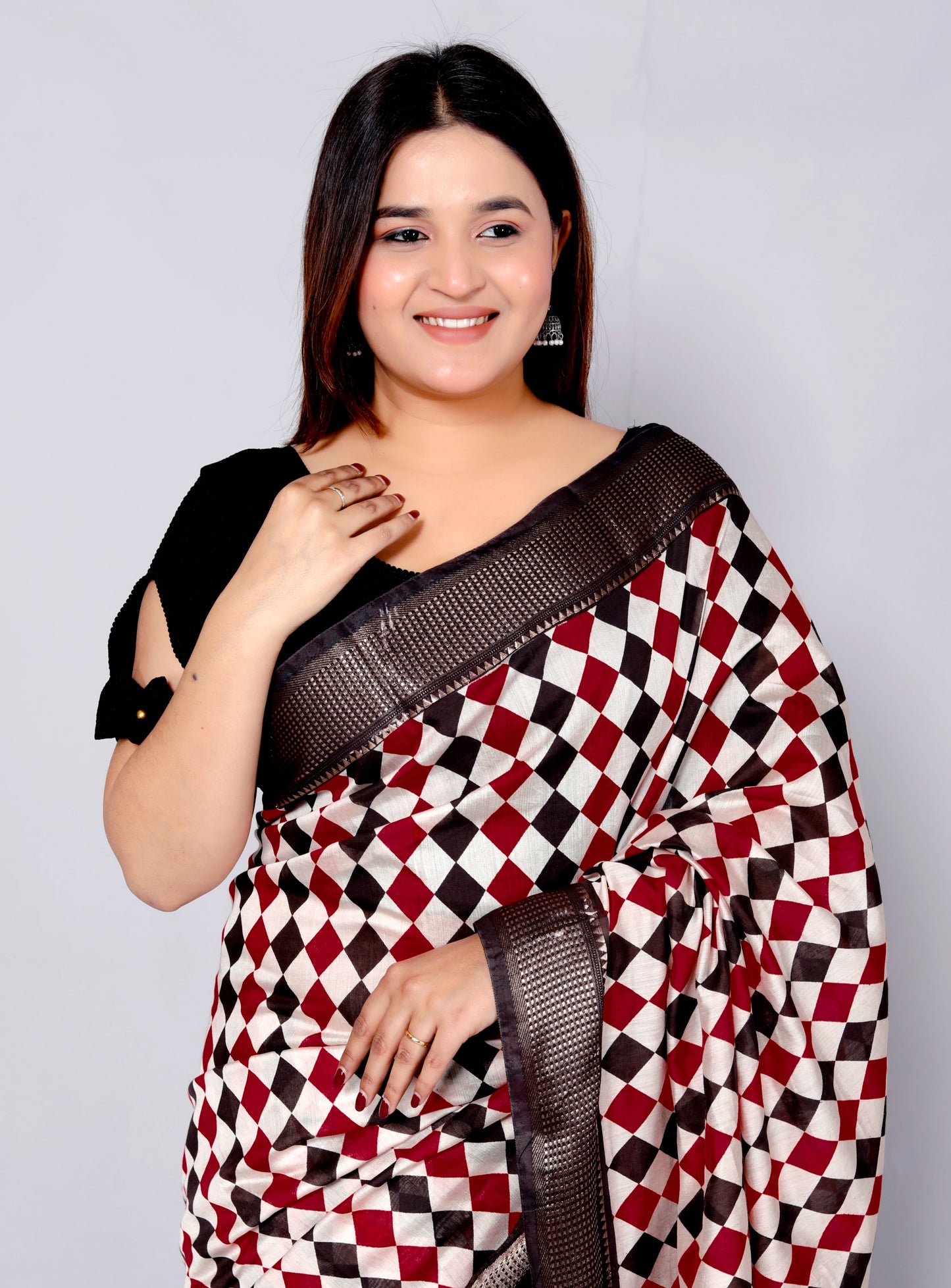 OPADA SILK CHECK PATTERN WEAVING MULTICOLOUR SAREE BY SKFBHOLUBHAI