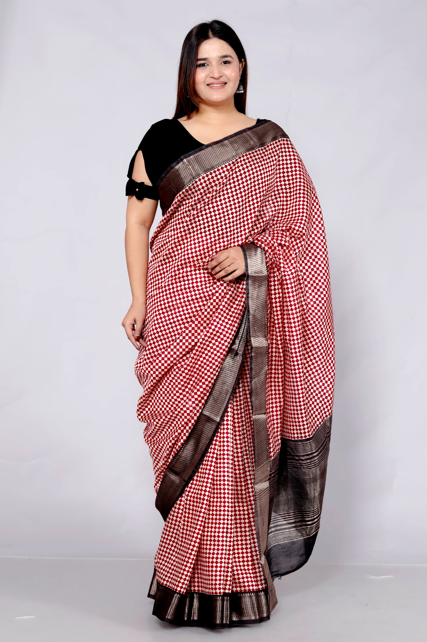 OPADA SILK CHEKERED WEAVING SAREE BY SKFBHOLUBHAI