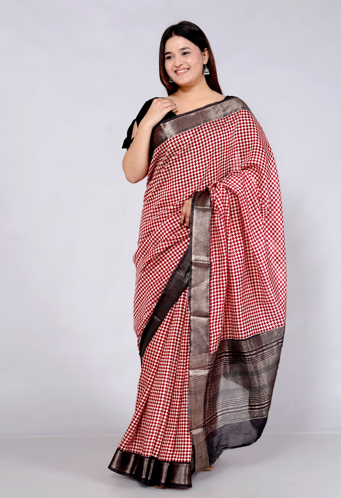 OPADA SILK CHEKERED WEAVING SAREE BY SKFBHOLUBHAI