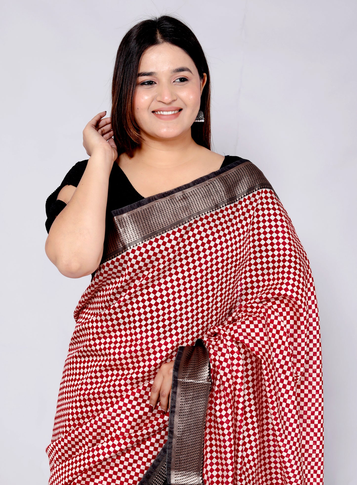 OPADA SILK CHEKERED WEAVING SAREE BY SKFBHOLUBHAI