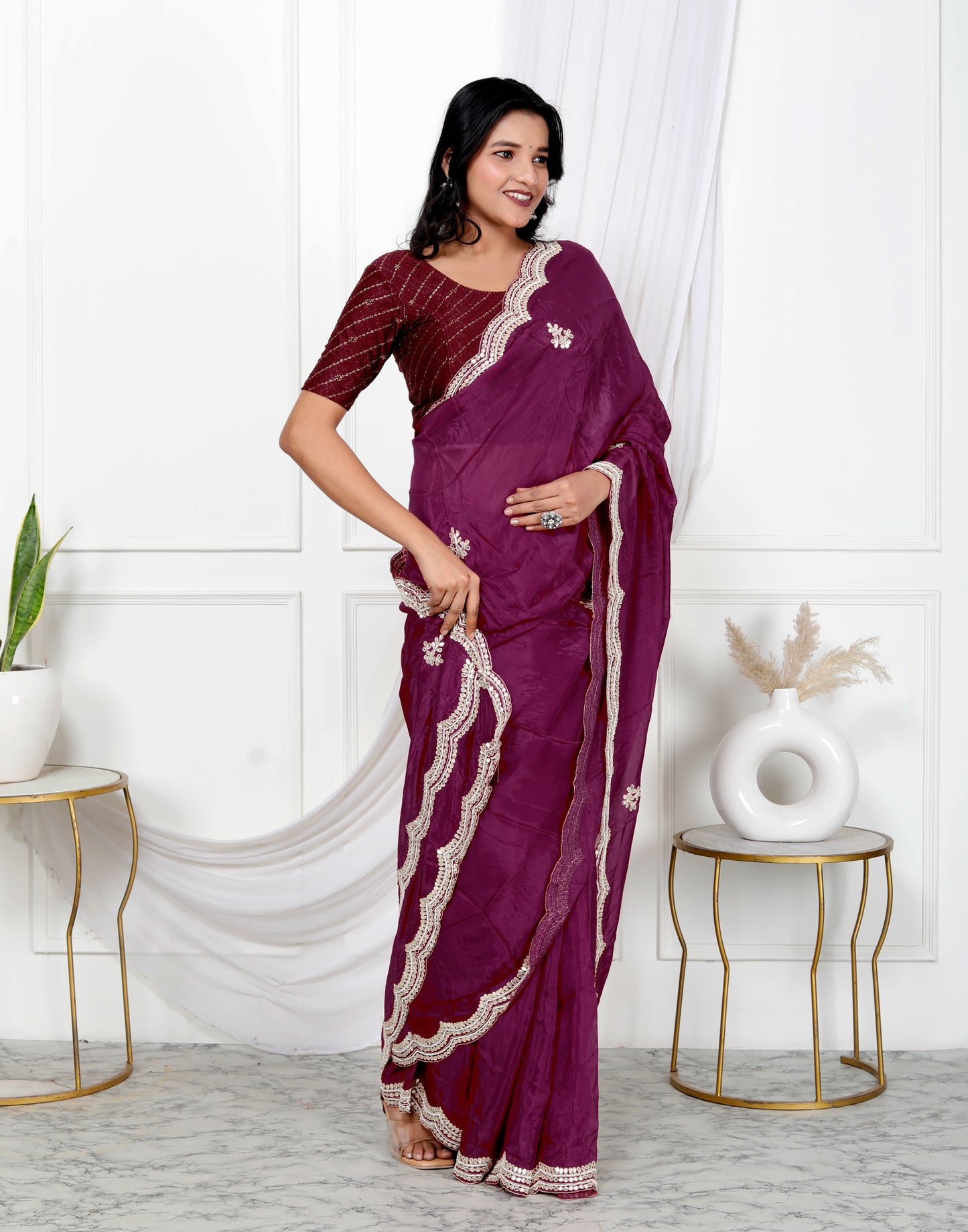 JAIPURI HANDWORK GOTTAPATTI SAREE