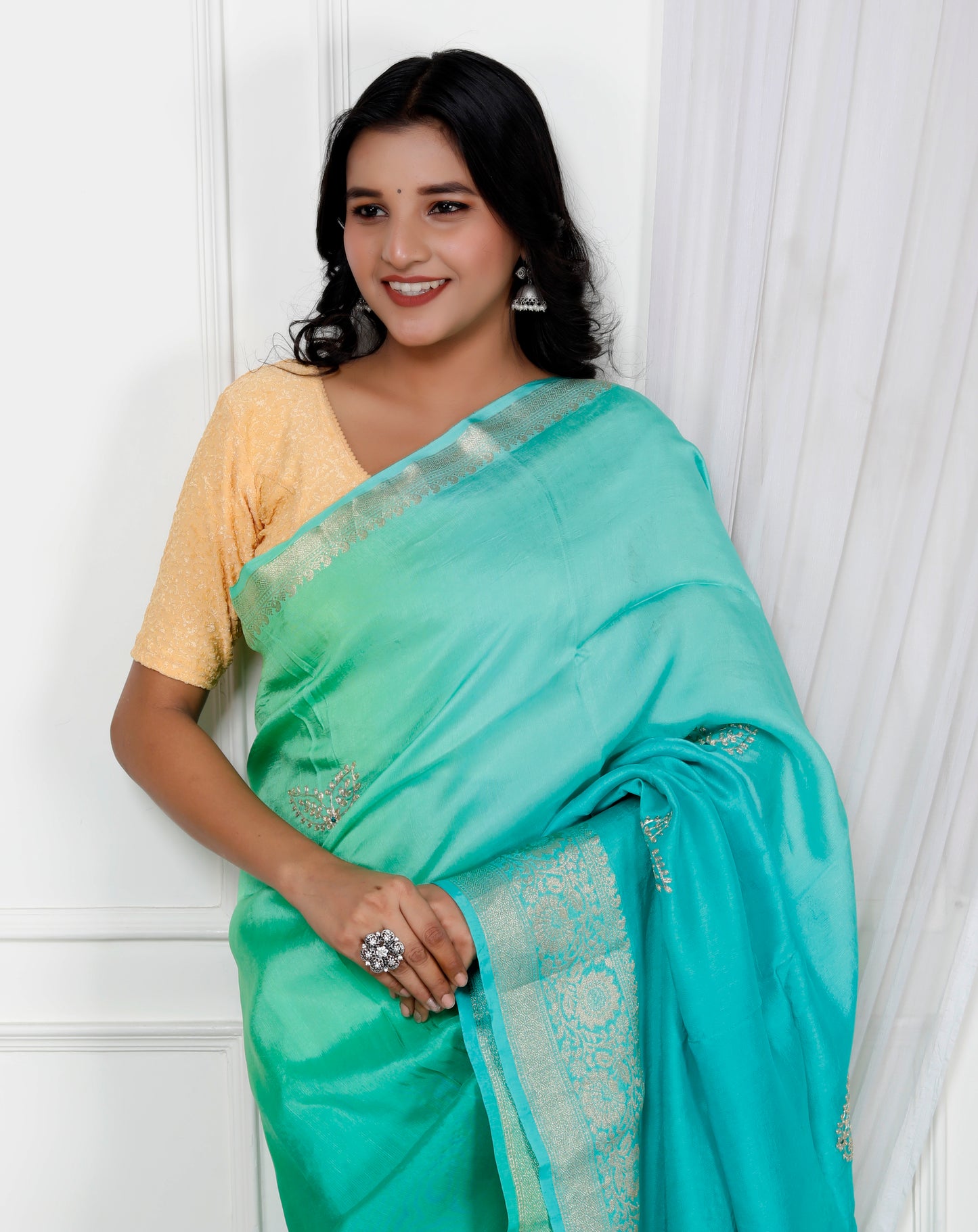 JAIPURI PITTEN WORK OMBRE SAREE