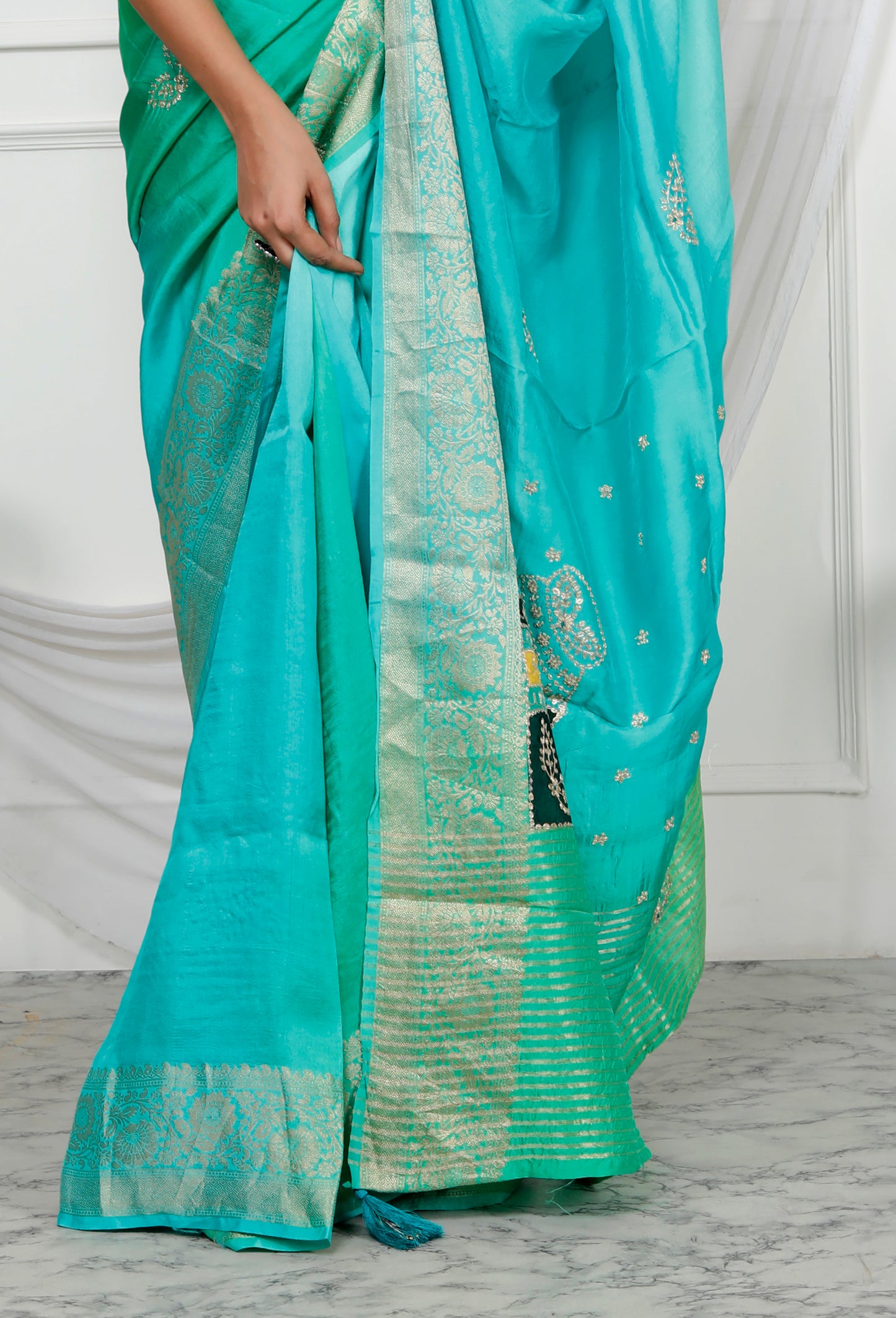 JAIPURI PITTEN WORK OMBRE SAREE