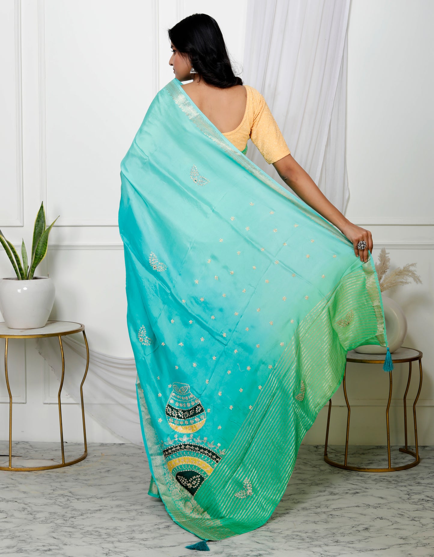 JAIPURI PITTEN WORK OMBRE SAREE