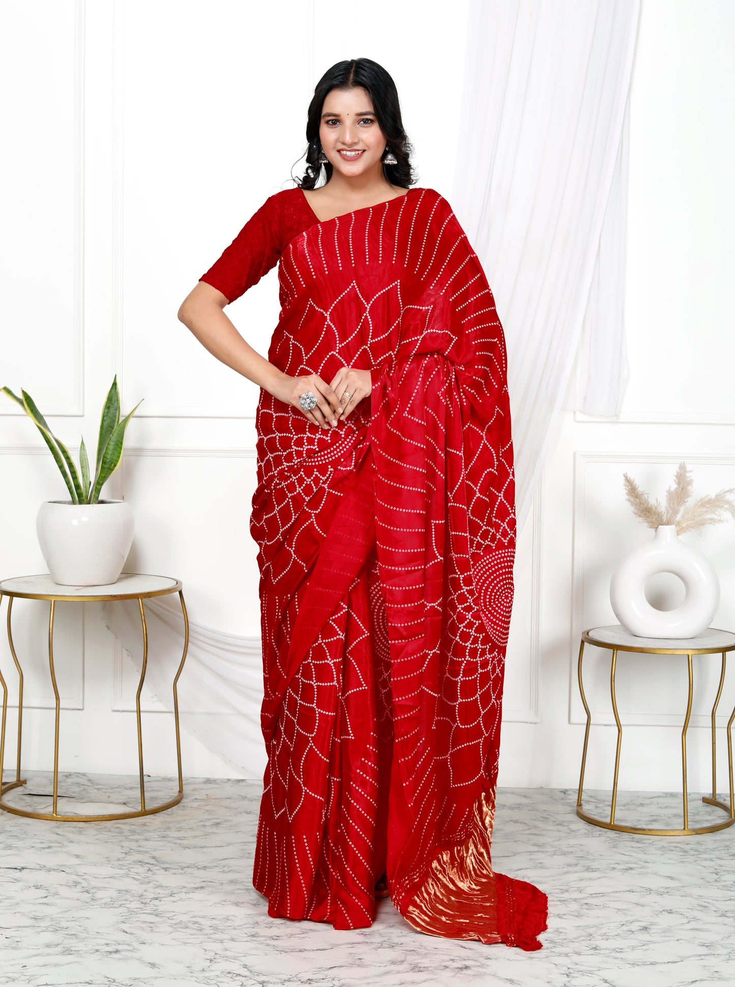 JAIPURI GAJI SILK BHANDEJ SAREE