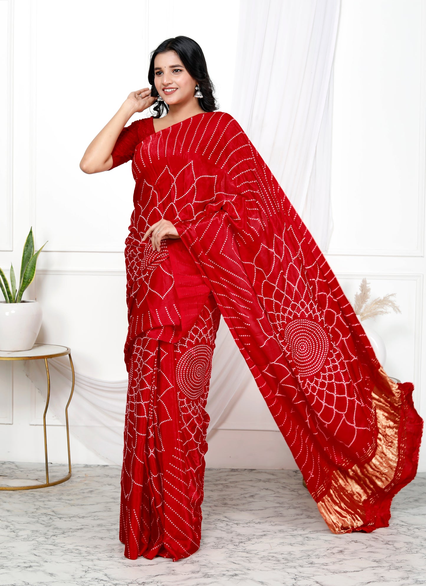 JAIPURI GAJI SILK BHANDEJ SAREE