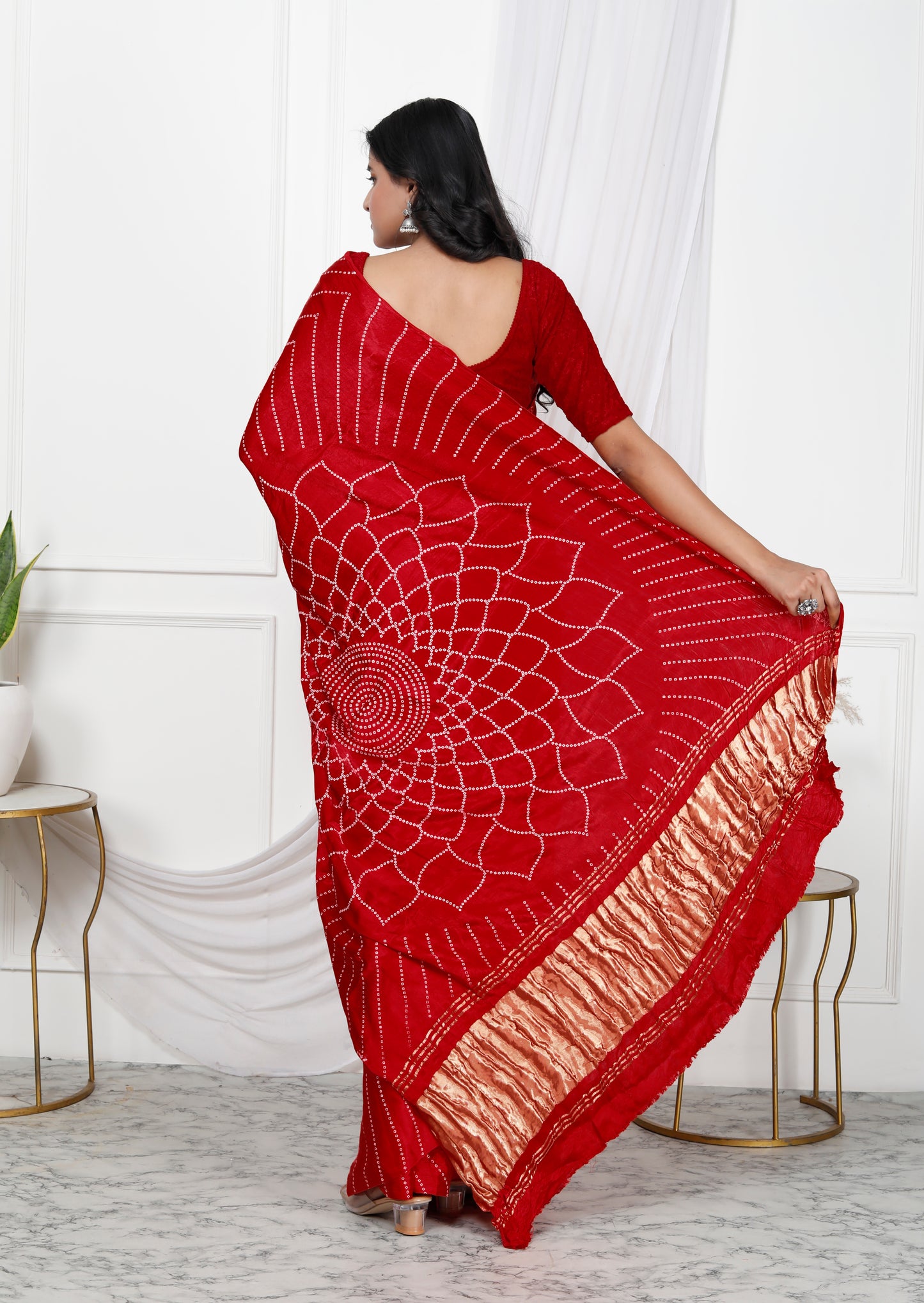 JAIPURI GAJI SILK BHANDEJ SAREE