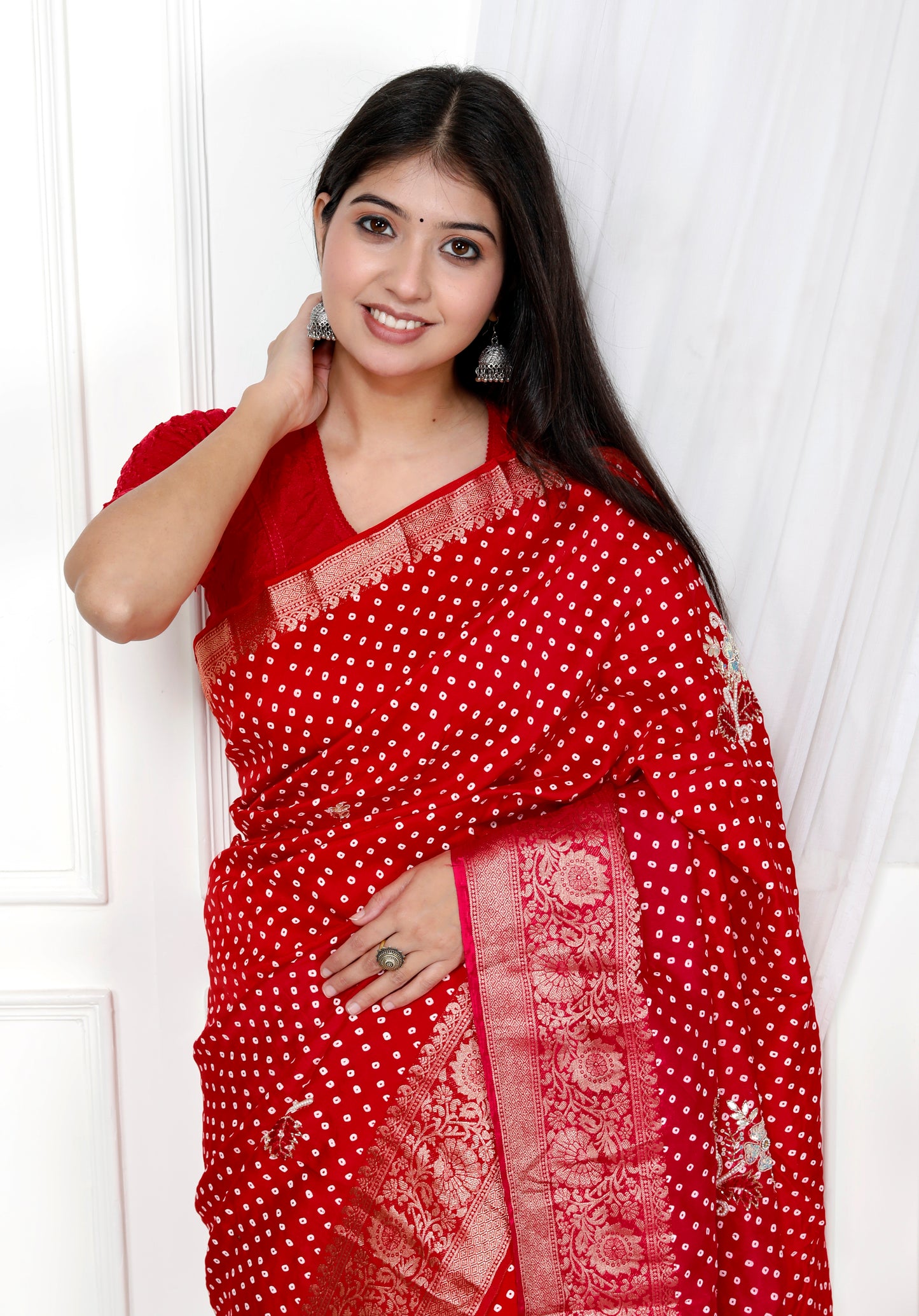 JAIPURI BHANDEJ HANWORK SAREE