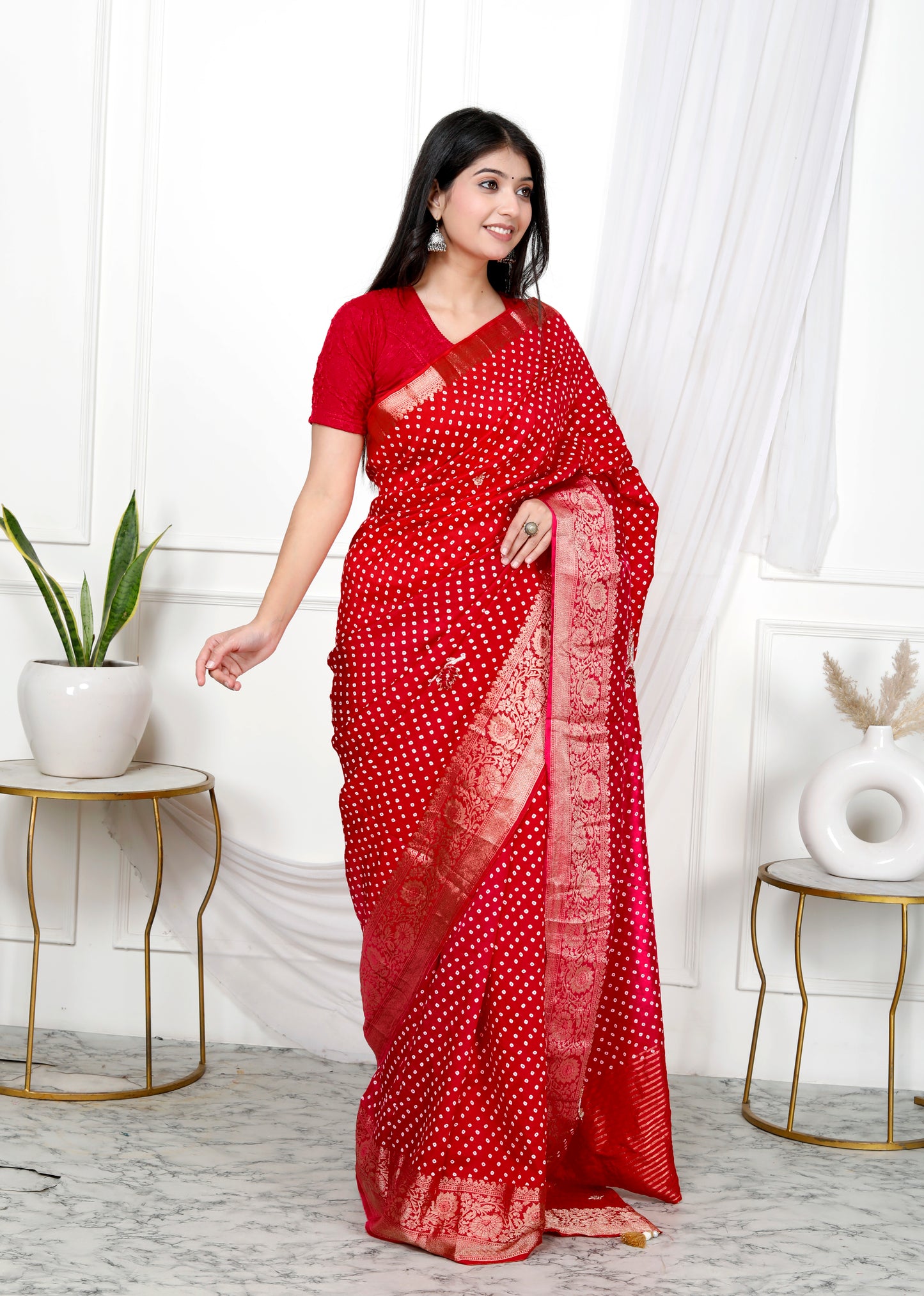 JAIPURI BHANDEJ HANWORK SAREE