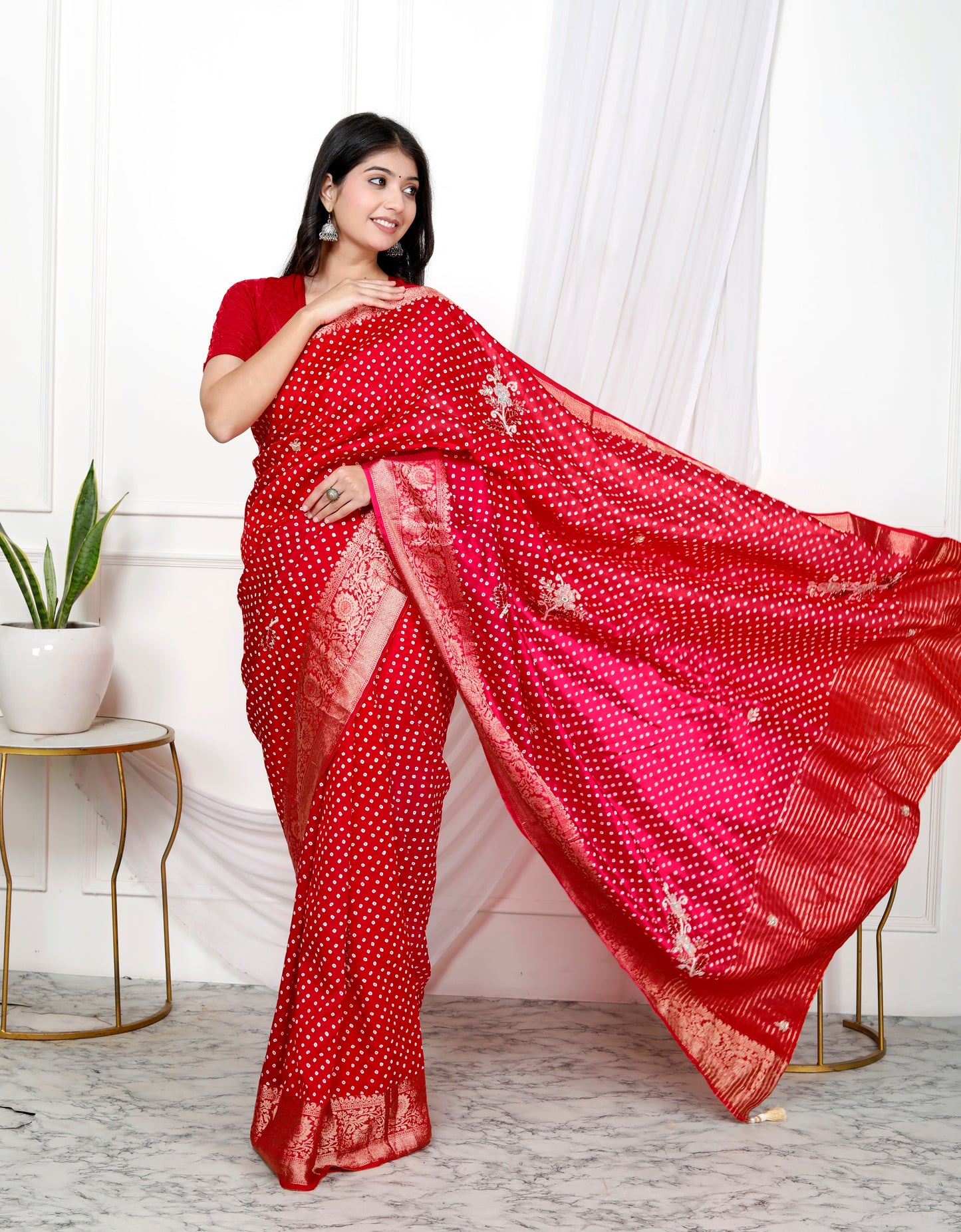 JAIPURI BHANDEJ HANWORK SAREE