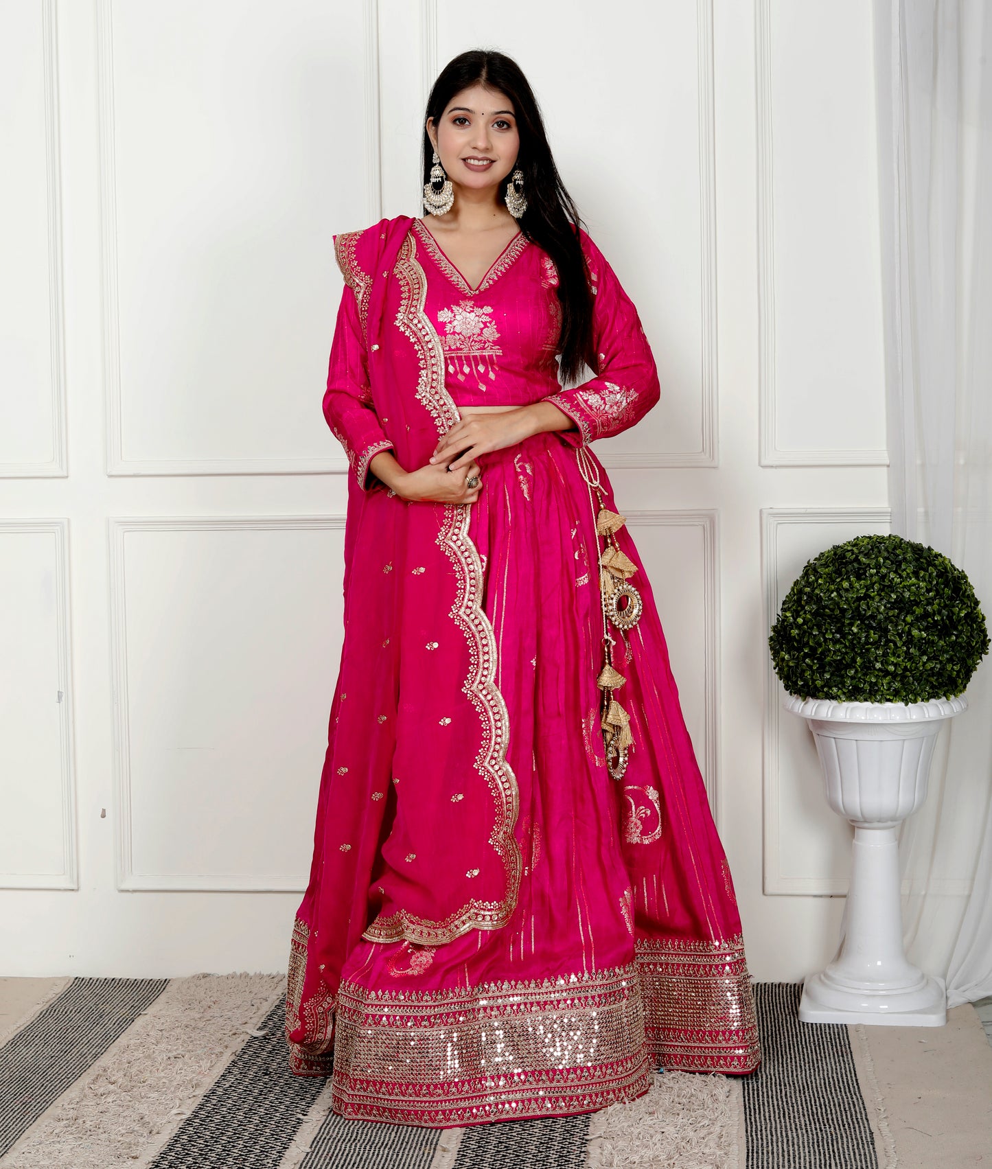 GULABI SEQUENCE SILK LEHNGA