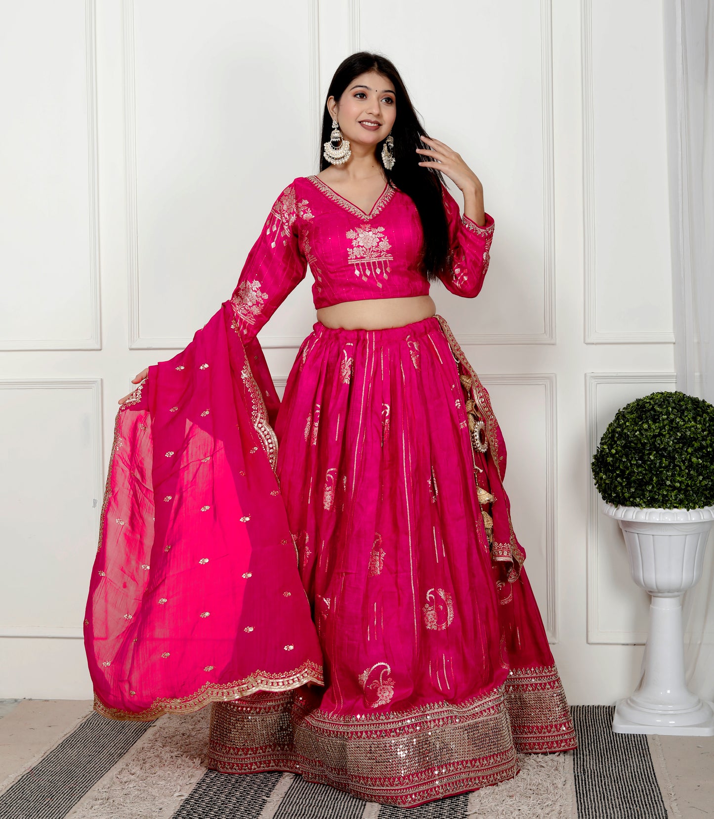 GULABI SEQUENCE SILK LEHNGA