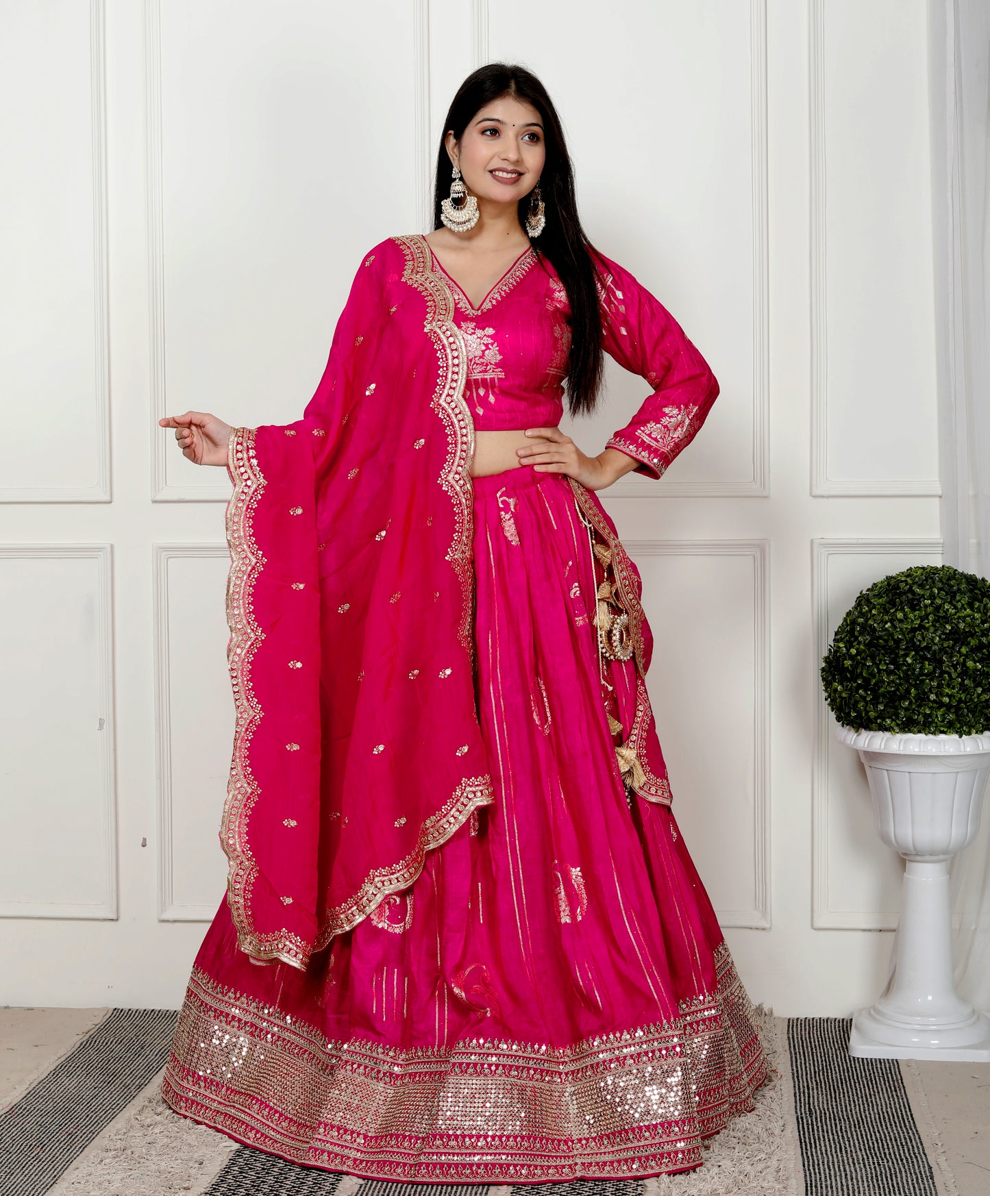 GULABI SEQUENCE SILK LEHNGA