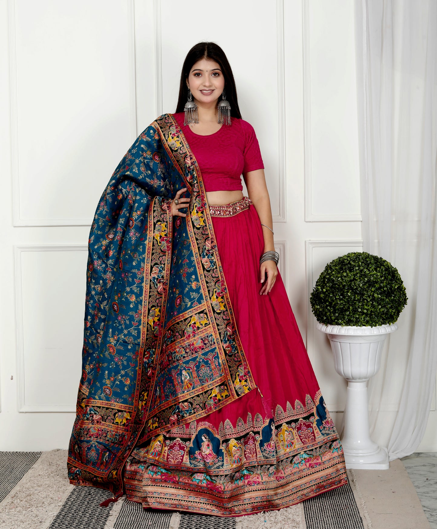 SHEHNAI MOTIF SILK LEHNGA