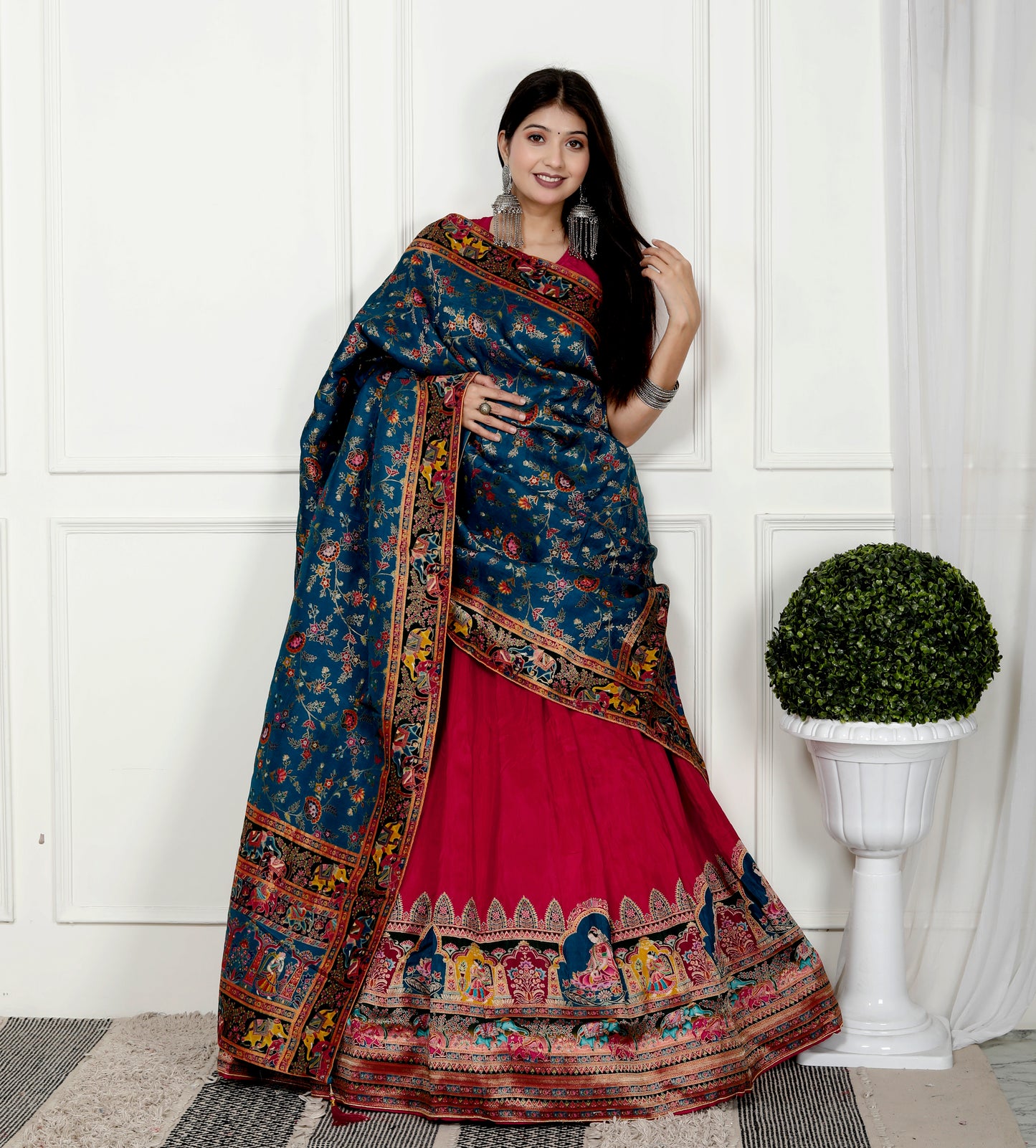 SHEHNAI MOTIF SILK LEHNGA