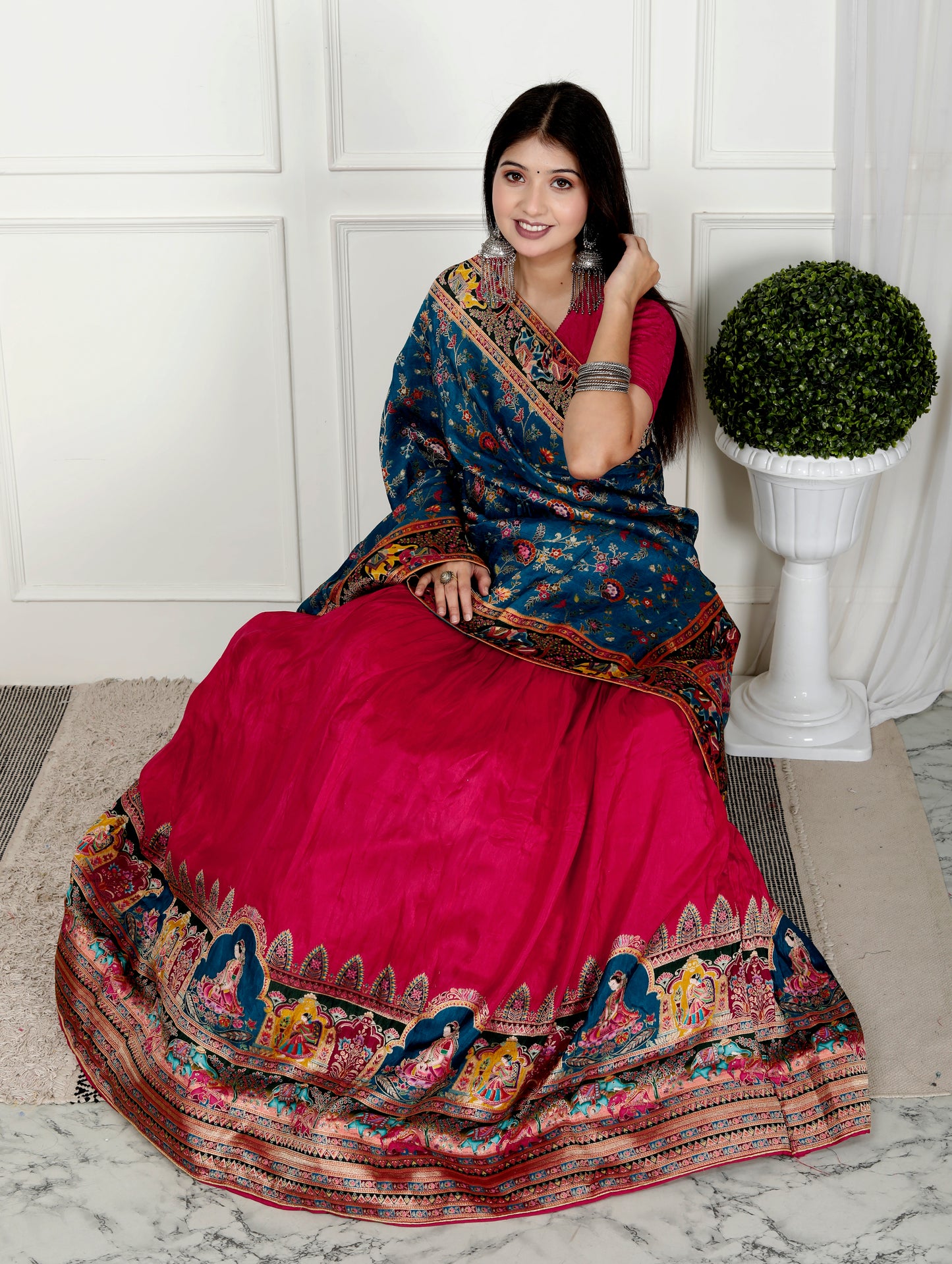 SHEHNAI MOTIF SILK LEHNGA