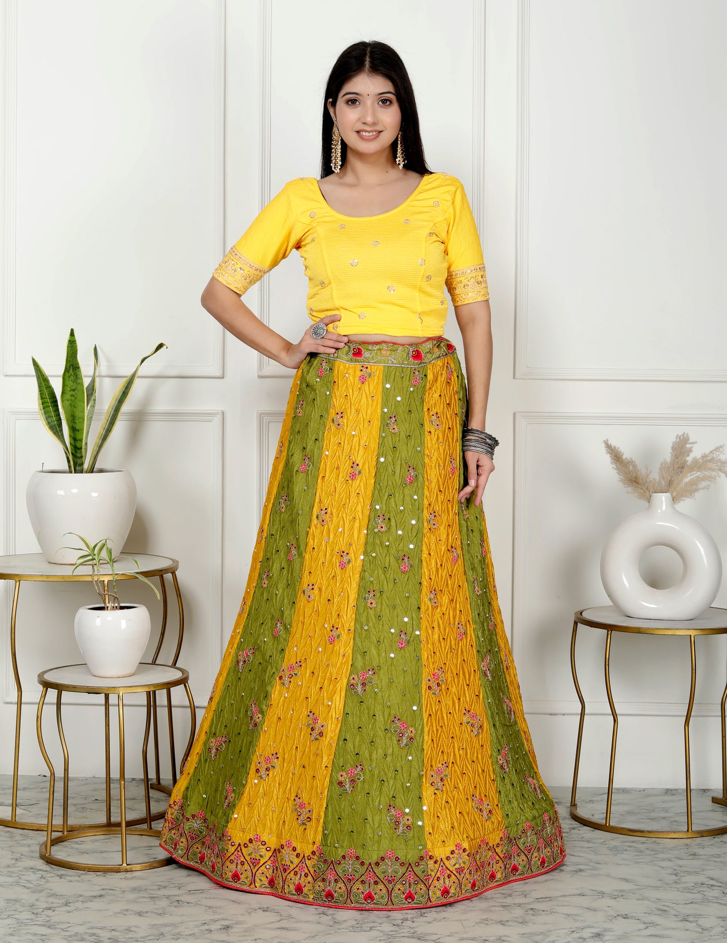 MULTI COLOUR EMBROIDERY LEHNGA