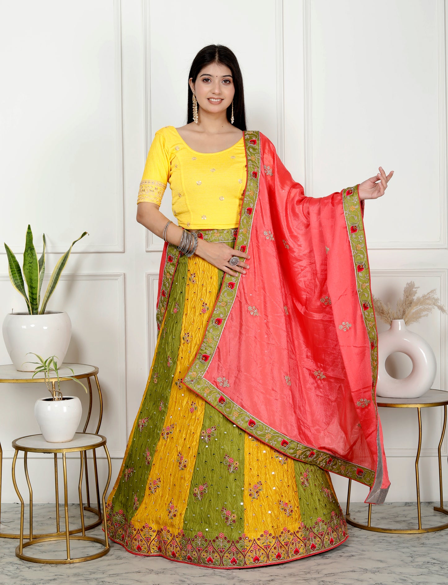 MULTI COLOUR EMBROIDERY LEHNGA