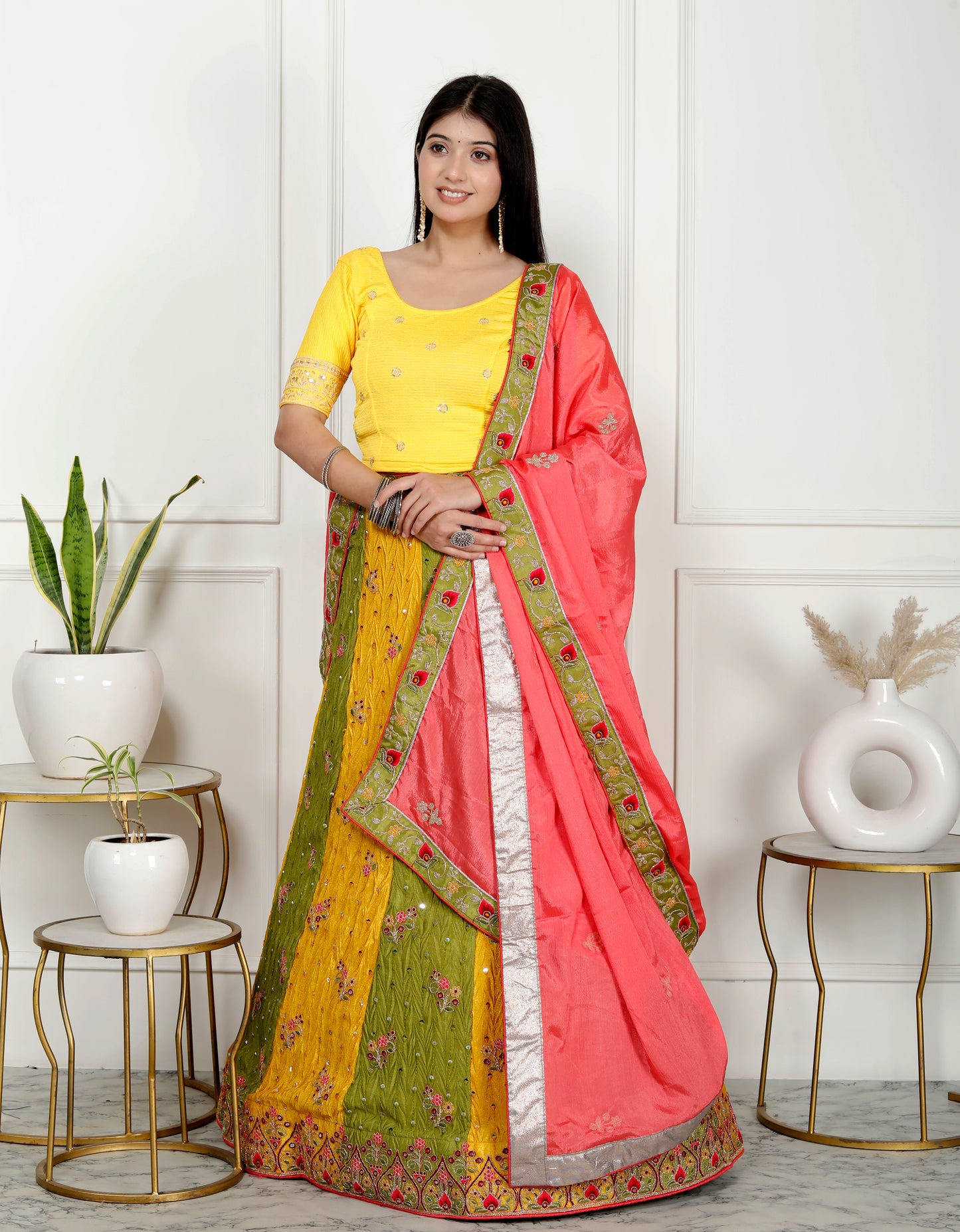 MULTI COLOUR EMBROIDERY LEHNGA