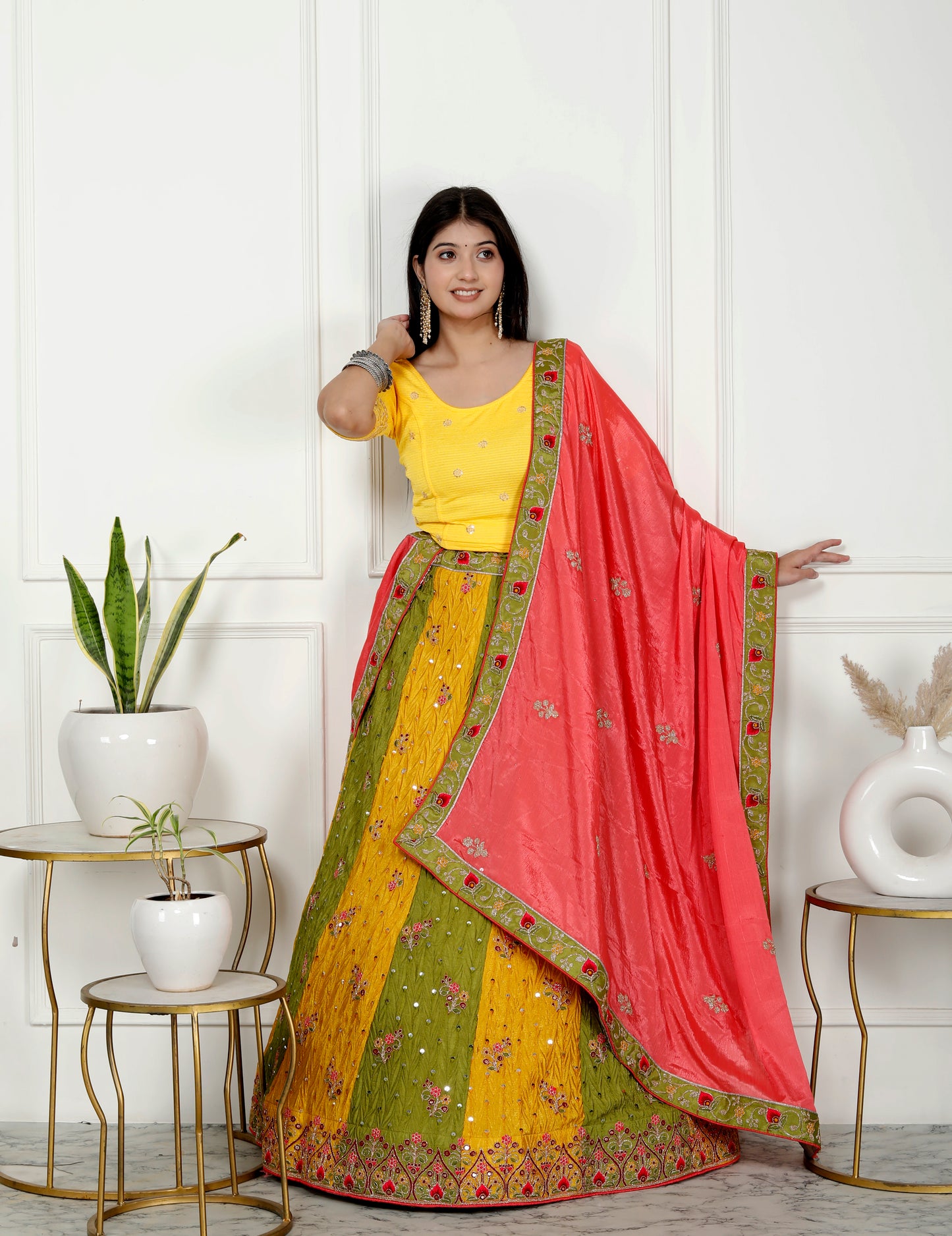 MULTI COLOUR EMBROIDERY LEHNGA