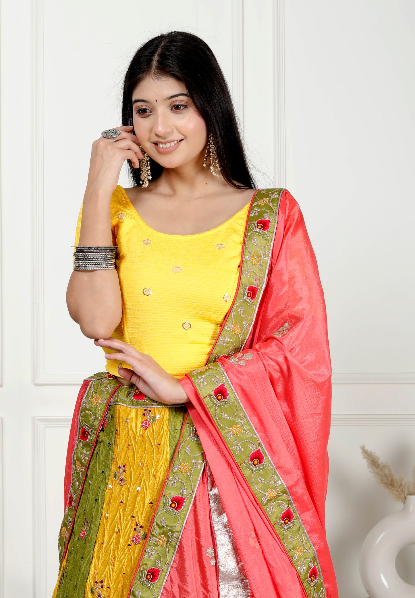MULTI COLOUR EMBROIDERY LEHNGA