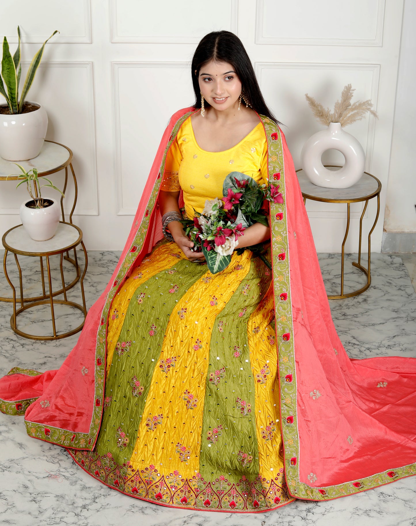 MULTI COLOUR EMBROIDERY LEHNGA