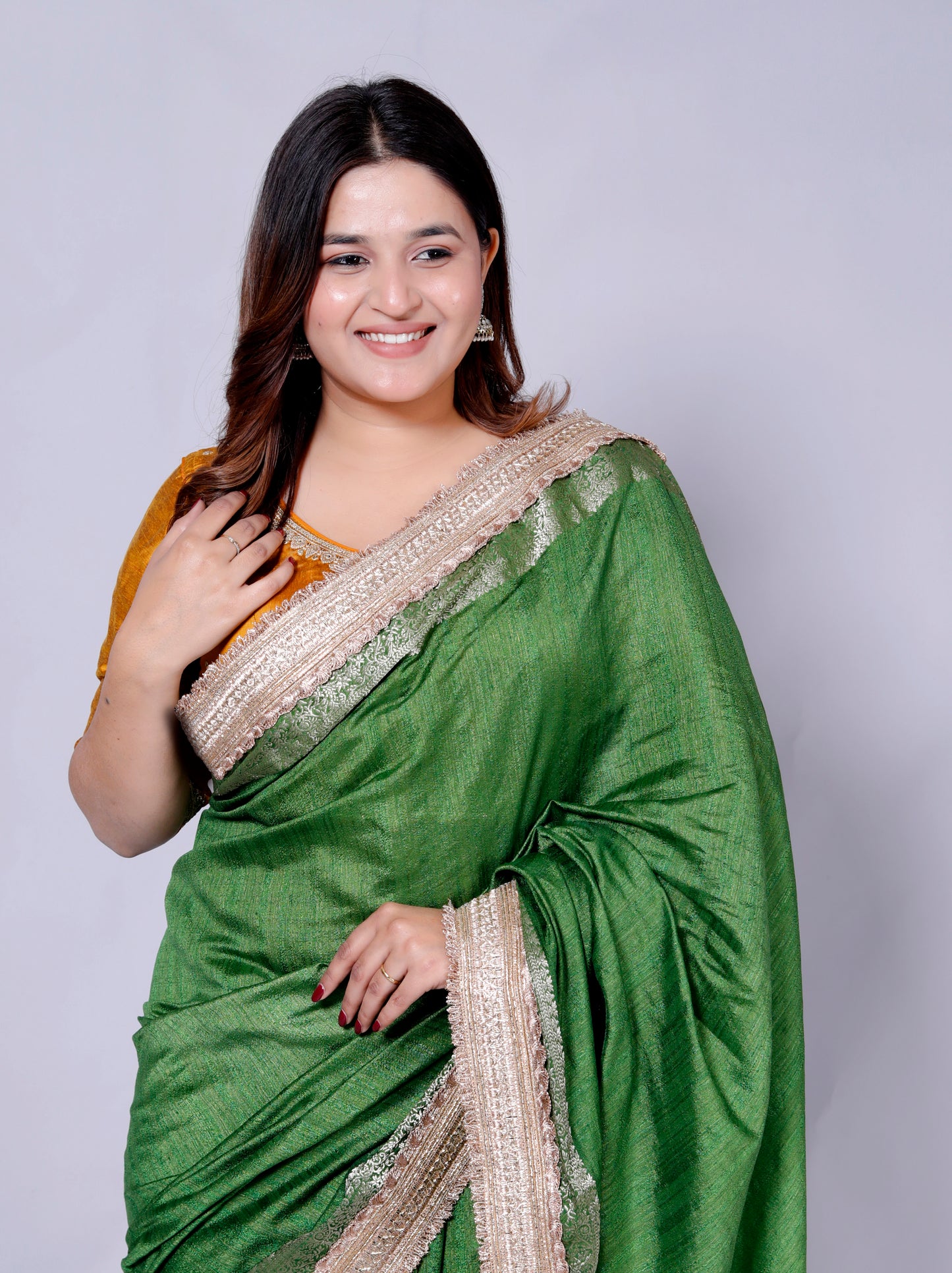 Roopgatha Raw Silk Border Saree