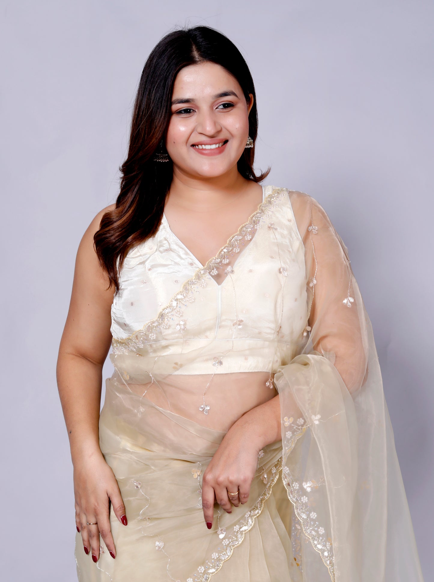 TISSUE BUTTY WEAVING WORK BLOUSE BY SKFBHOLUBHAI