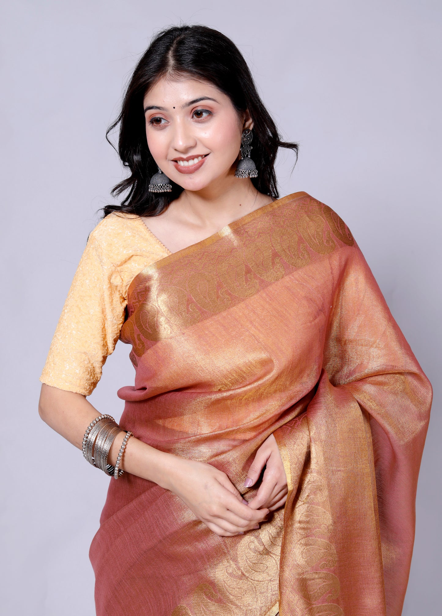 Pure Handloom Tissue Silk Zari Weaving Saree