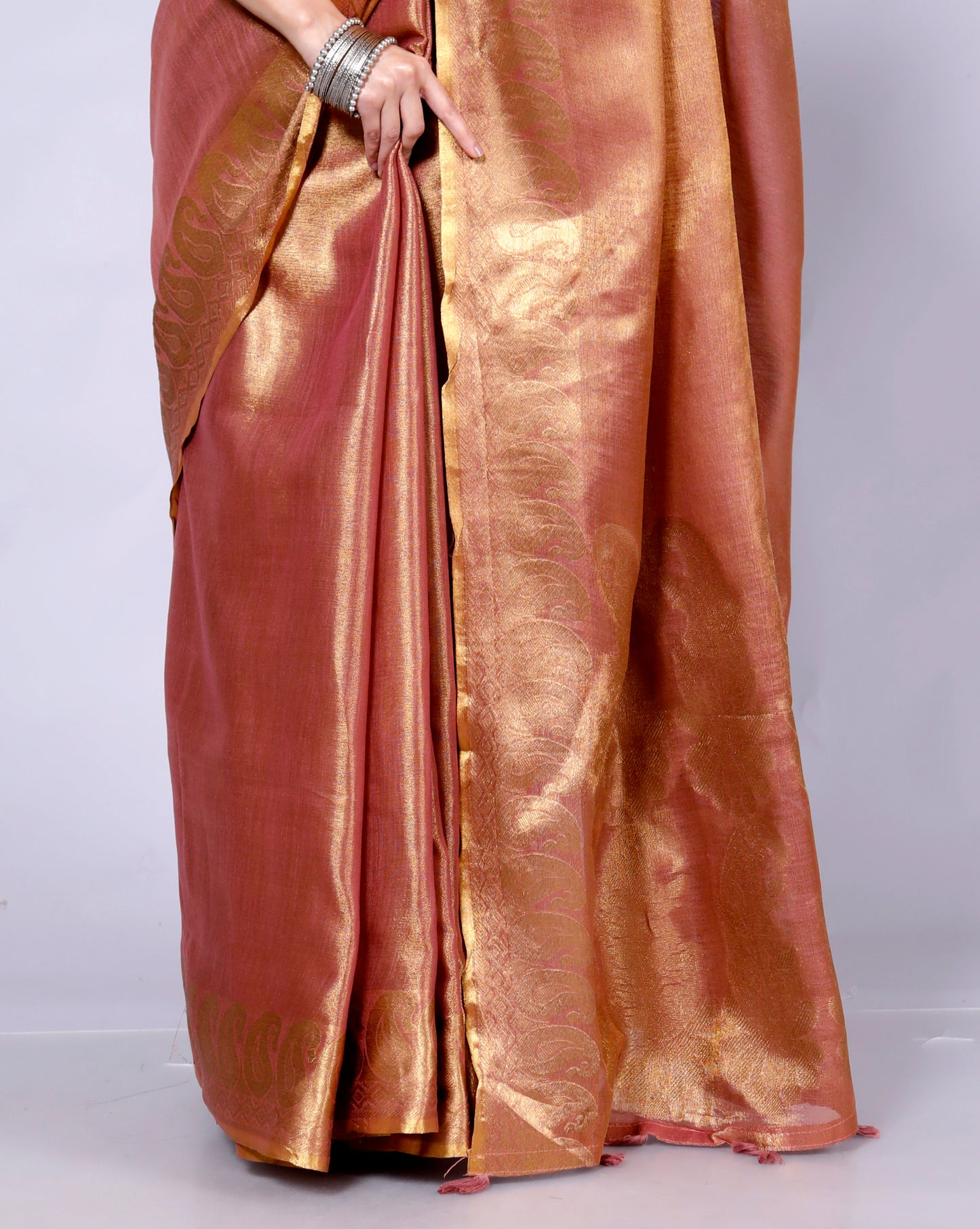 Pure Handloom Tissue Silk Zari Weaving Saree