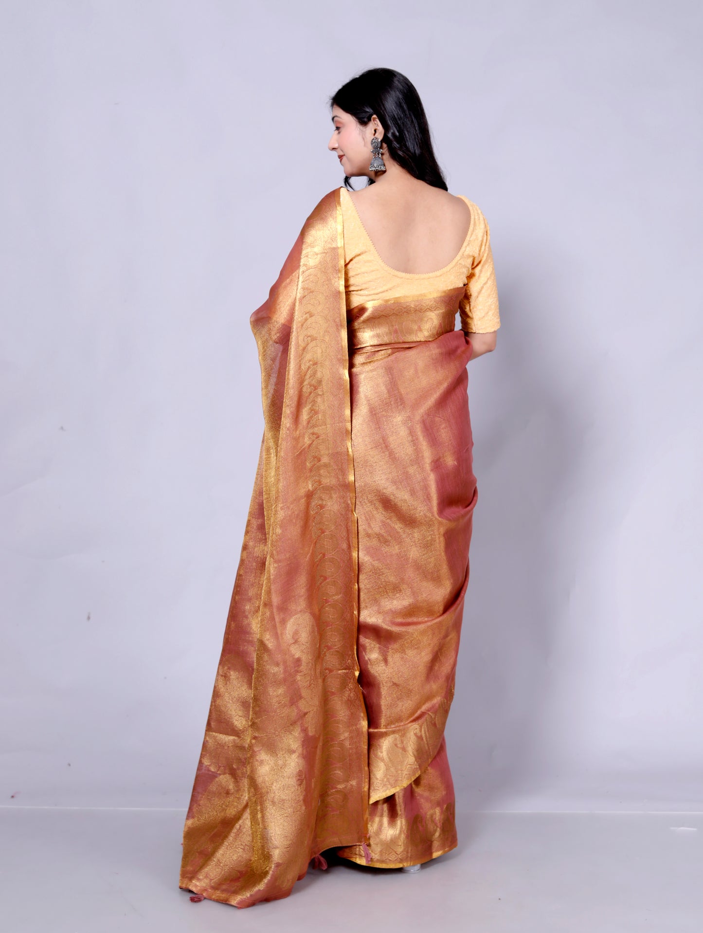 Pure Handloom Tissue Silk Zari Weaving Saree