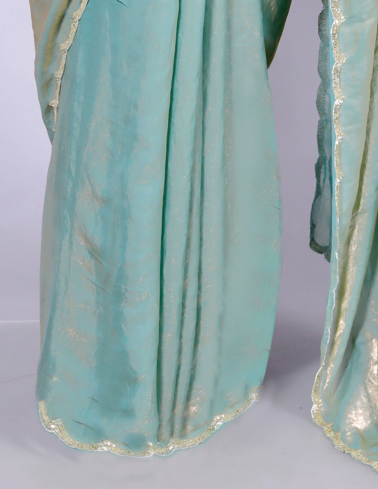 TISSUE SHIMMER BORDER HANDWORK SAREE