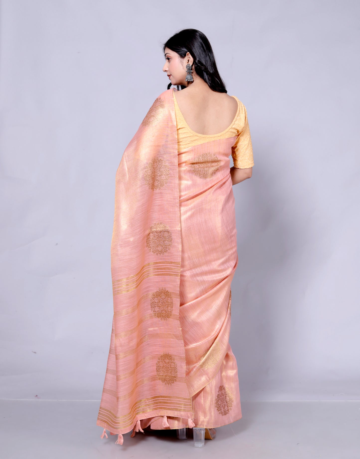 Pure Handloom Tissue Silk Zari Motif Saree