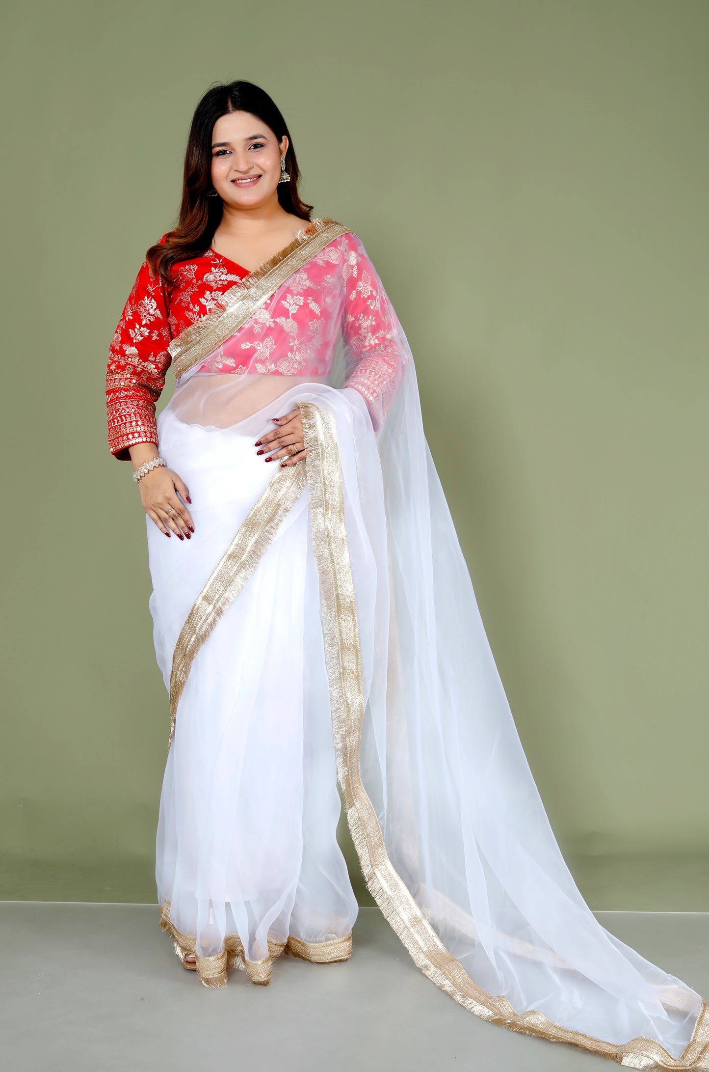 Roopgatha Pure Tissue Border Saree