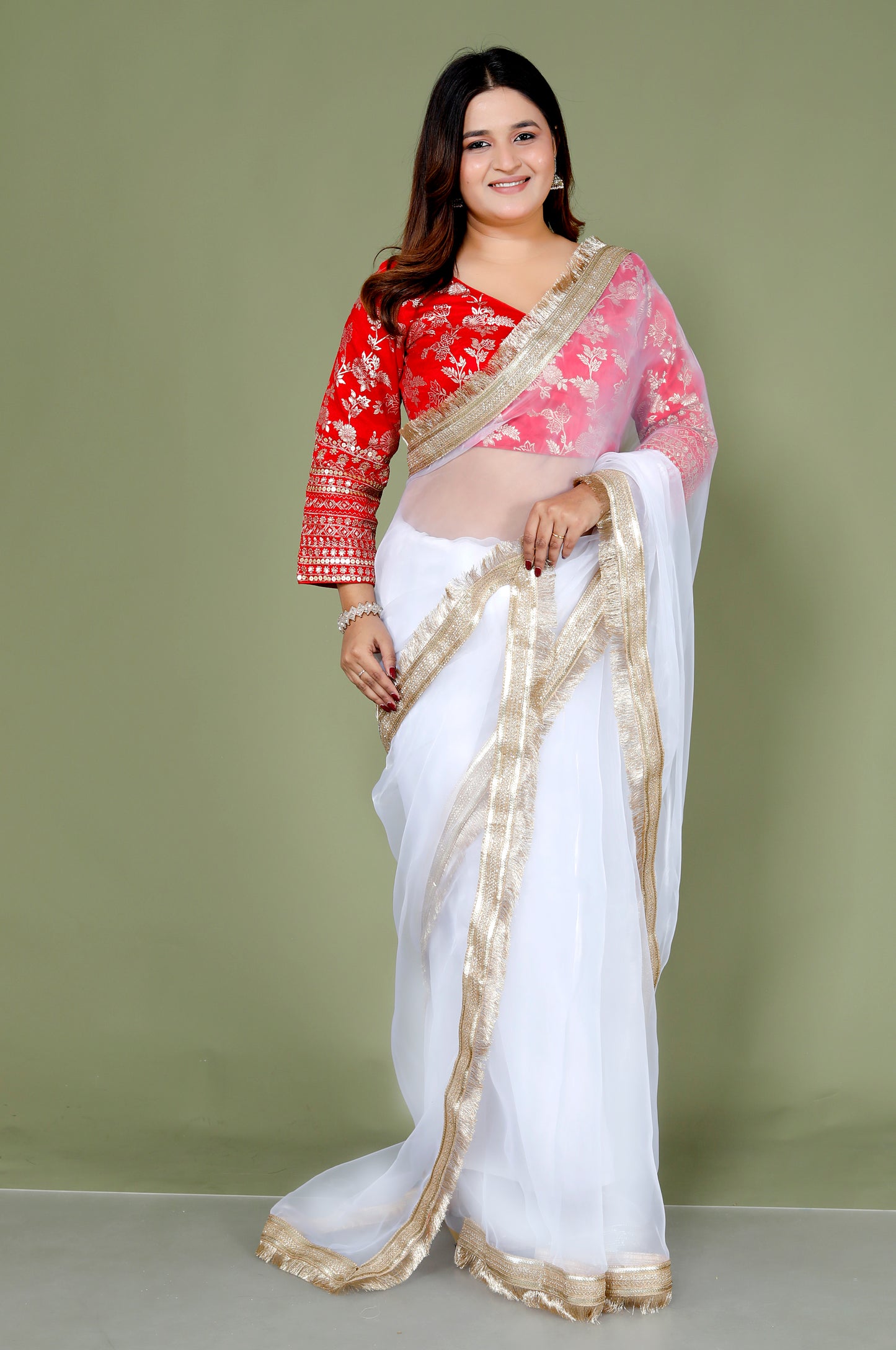 Roopgatha Pure Tissue Border Saree