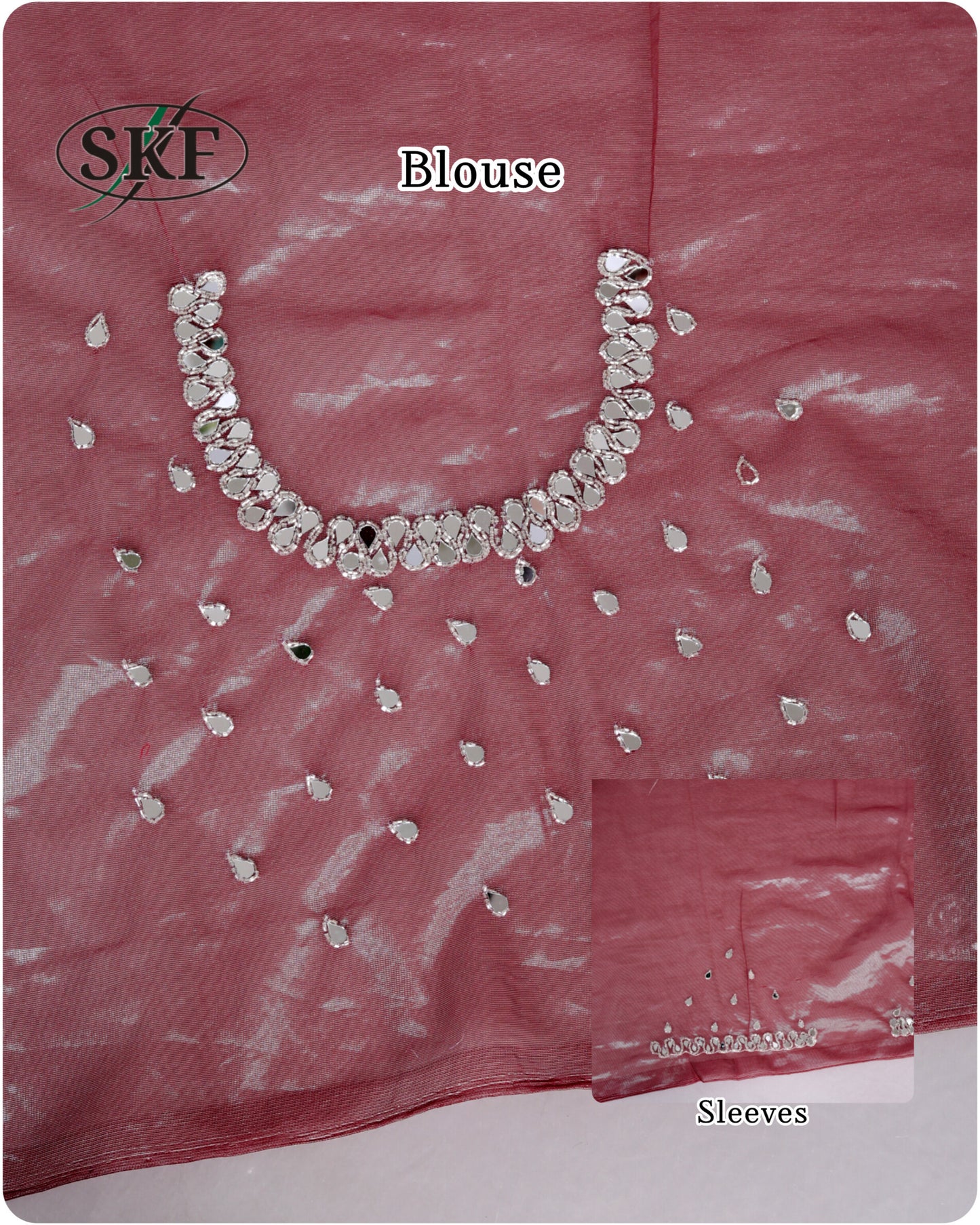 SHIMMER TWILL NET STRIPS HANDWORK SAREE
