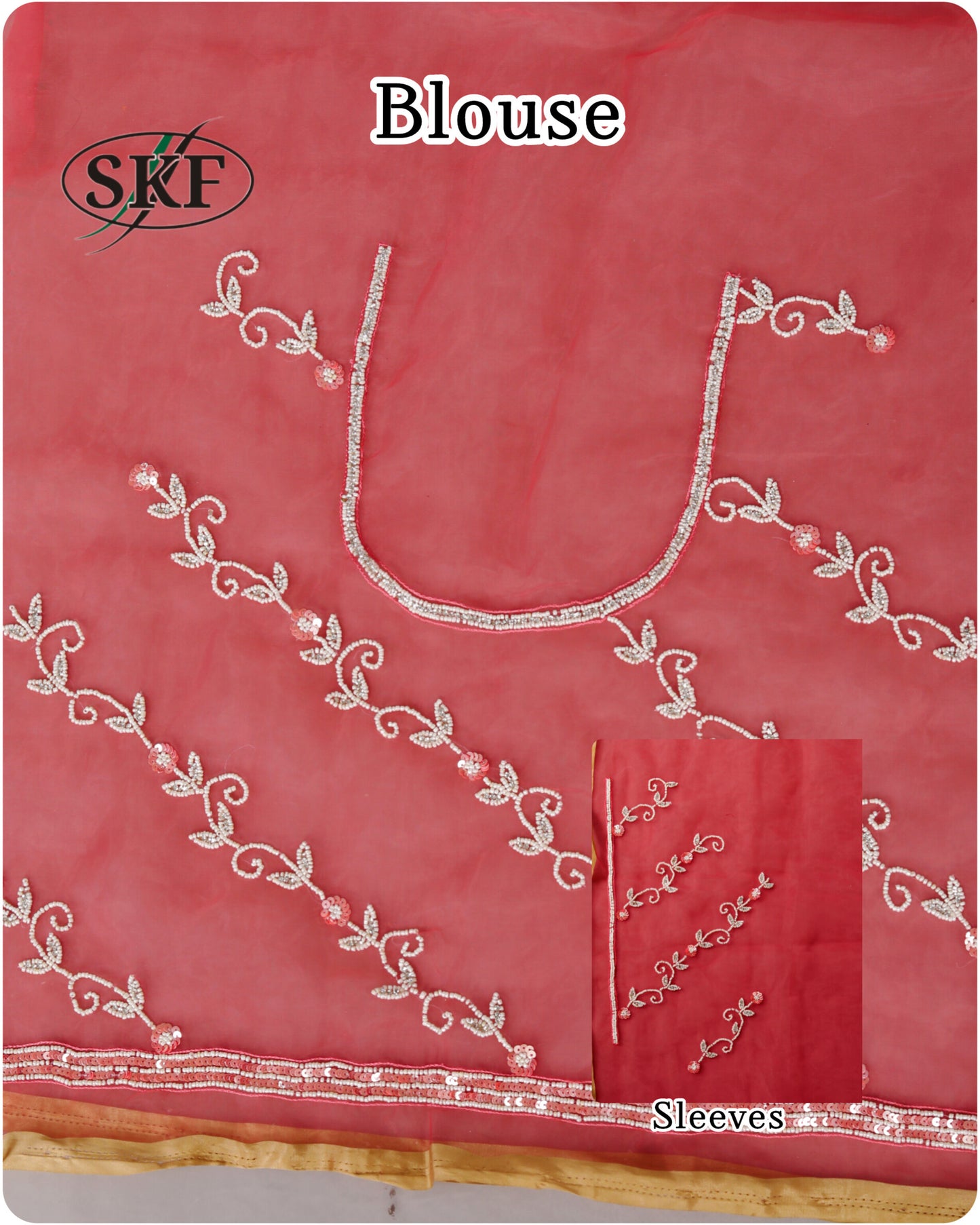 ORGANZA PEARL HANDWORK SAREE