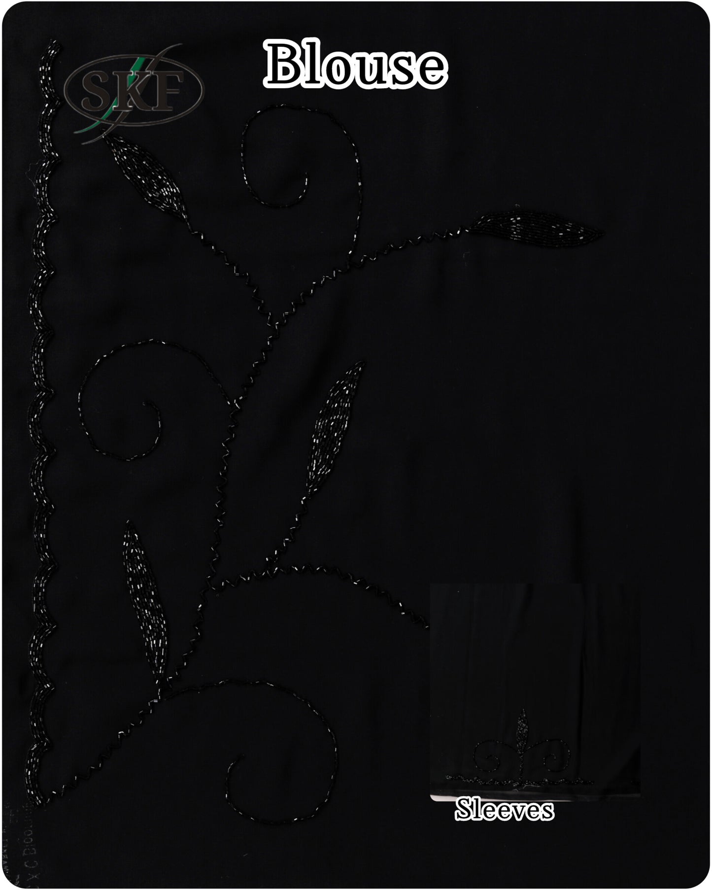 GEORGETTE BLACK KARDANA JAAL HANDWORK SAREE BY SKFBHOLUBHAI