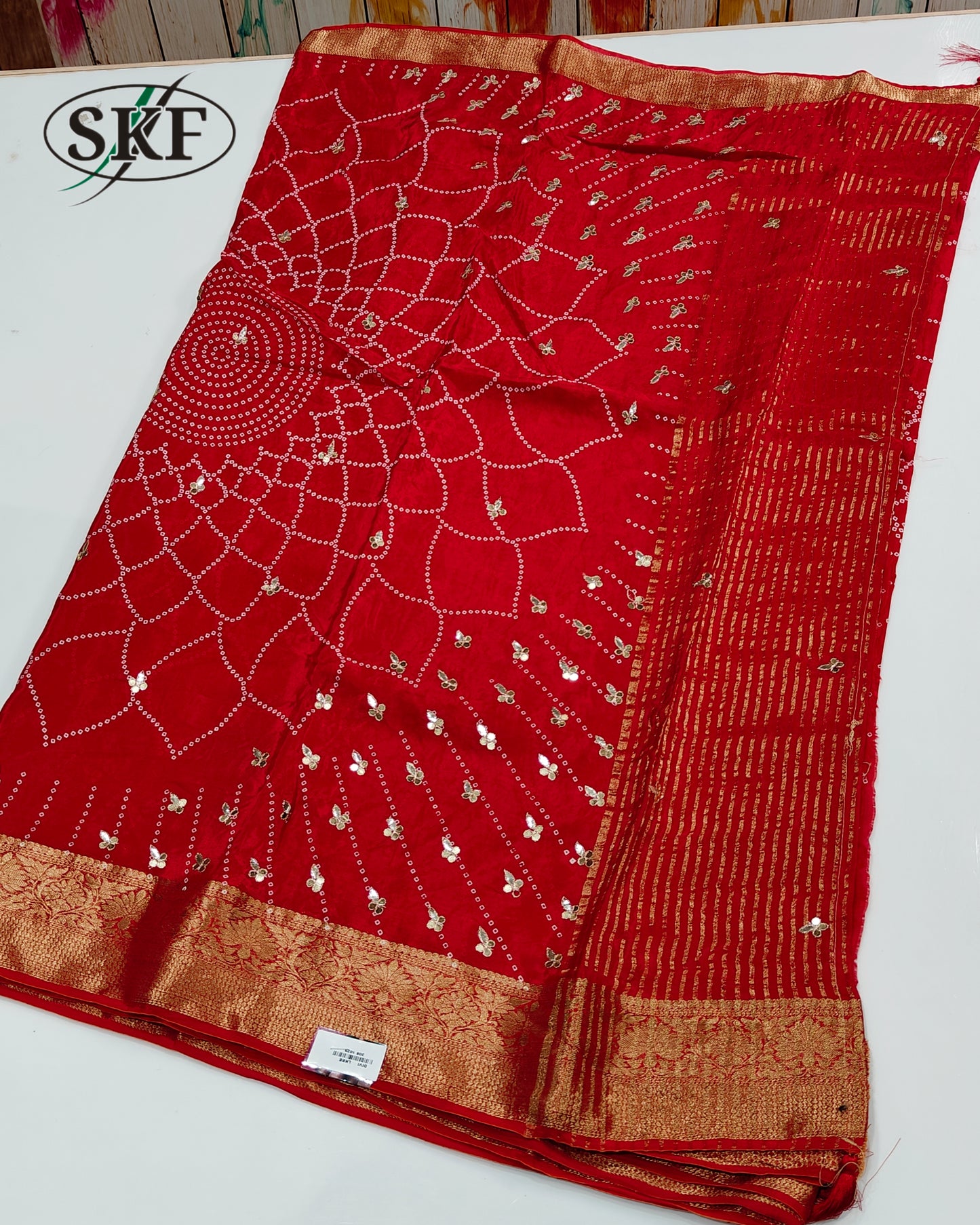 JAIPURI BHANDHANI HO HAND BUTTA SAREE