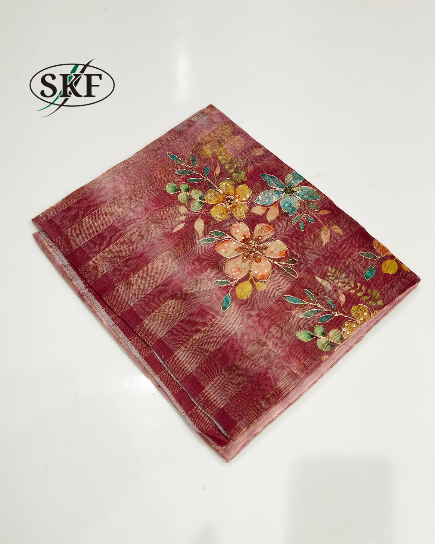 Pure Handloom Tissue Pita Work Floral Saree